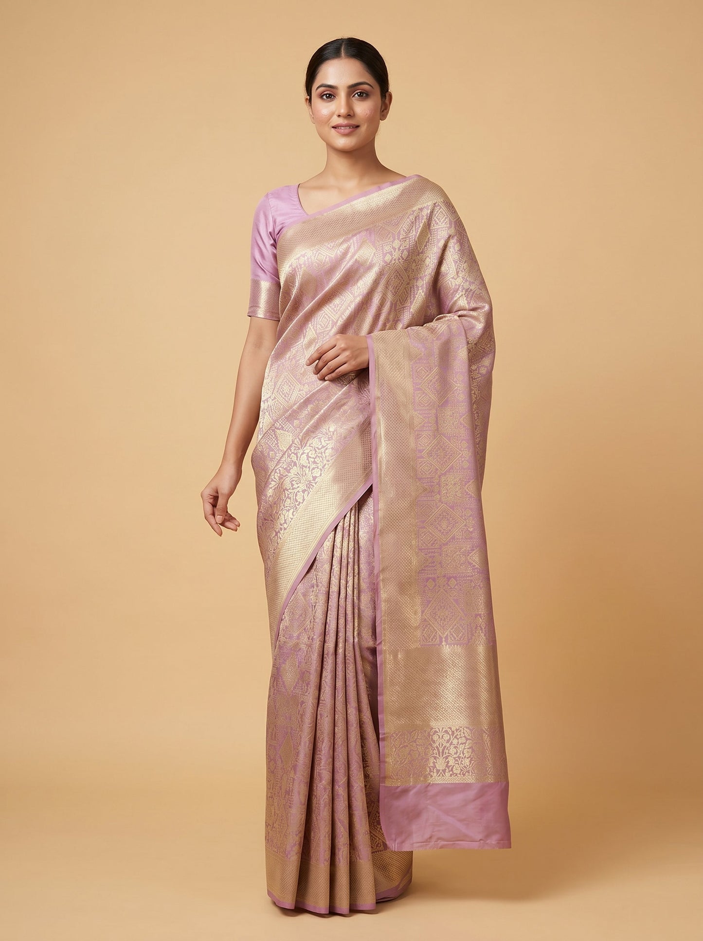 Onion Pink Blush Glow Handloom Saree