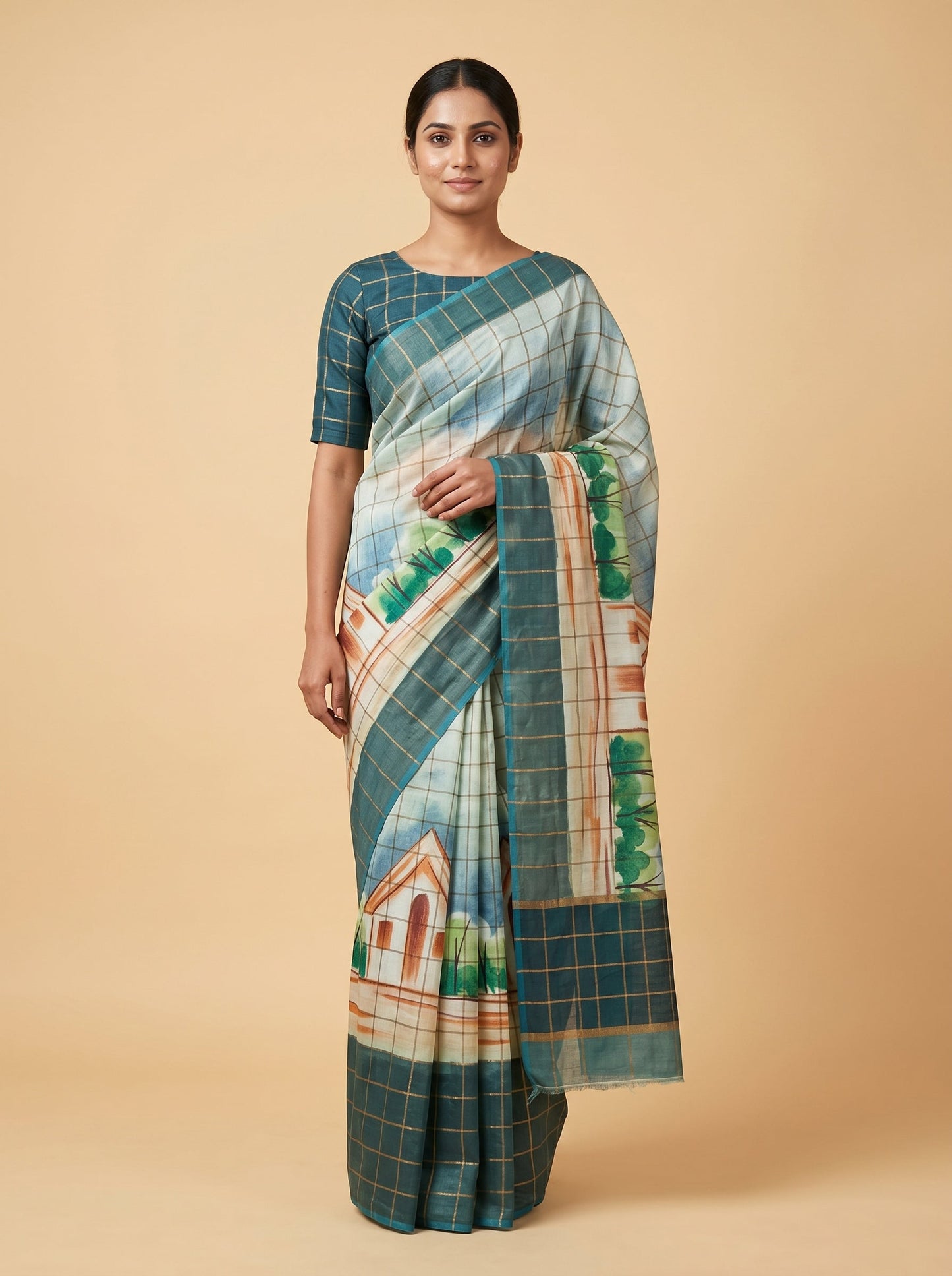 Onion Pink Handloom Saree with Rosy Tint