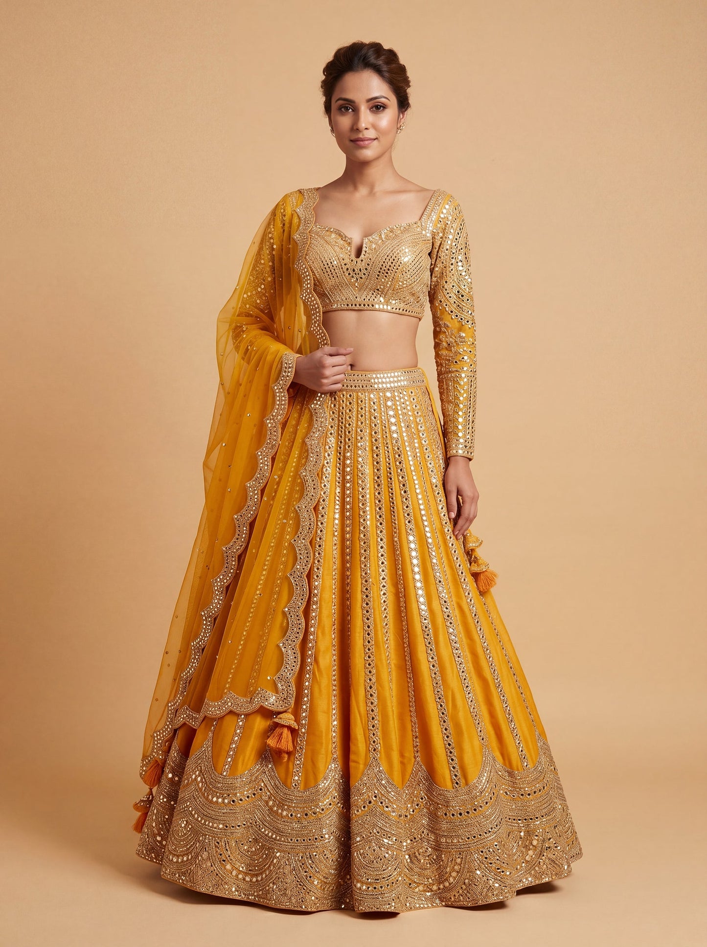 Orange Heritage Vibrant Lehenga