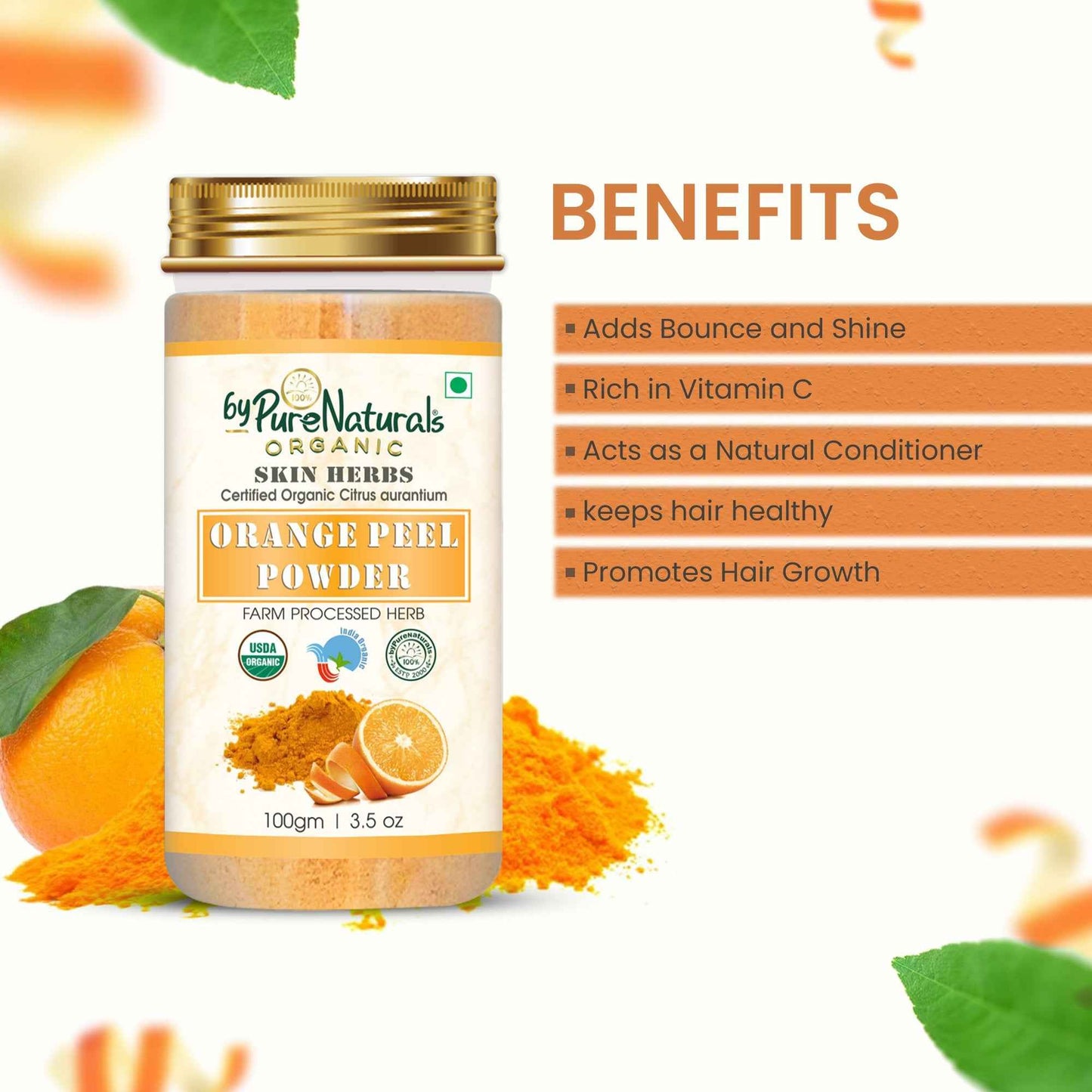 byPureNaturals Organic Orange Peel Powder
