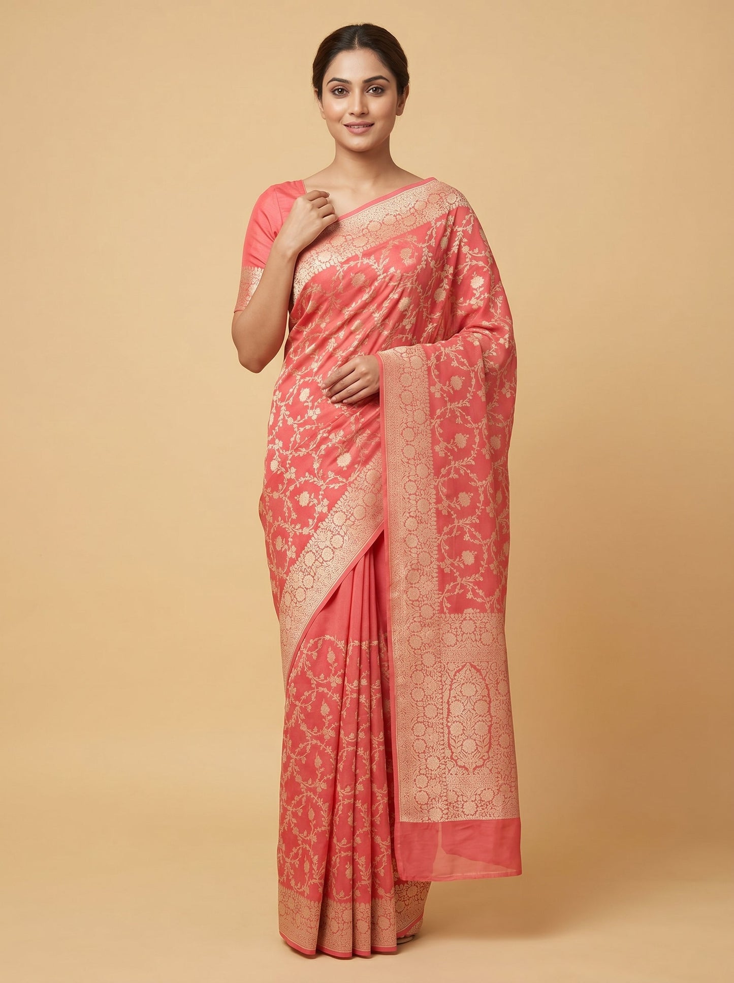 Orange Zesty Tone Handloom Saree