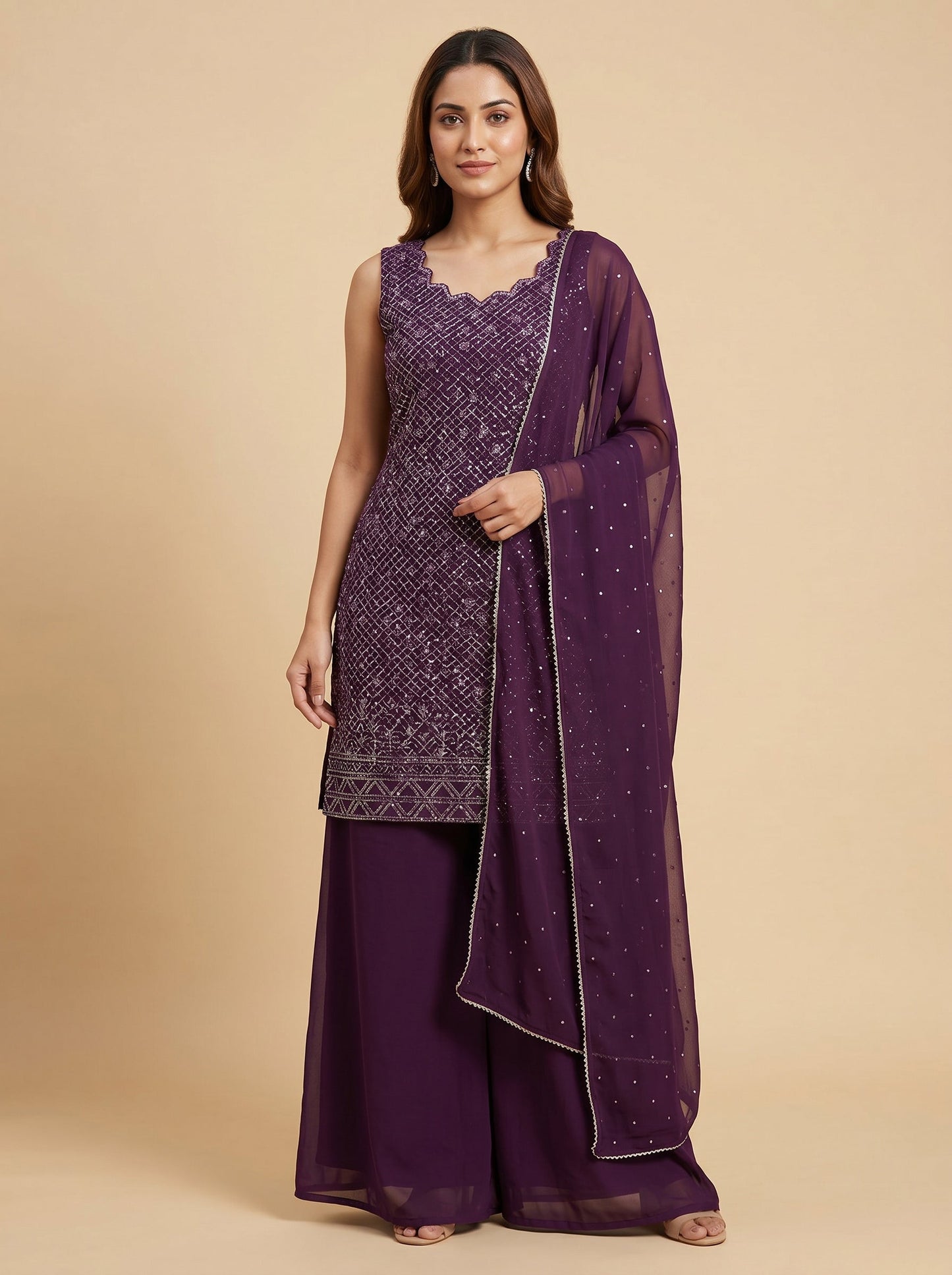 Orchid Purple Palazzo Set