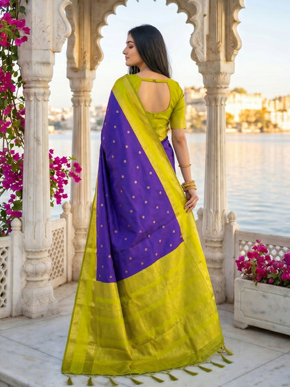 Shree Shyam Fashion Navy Blue Silk Blend Saree