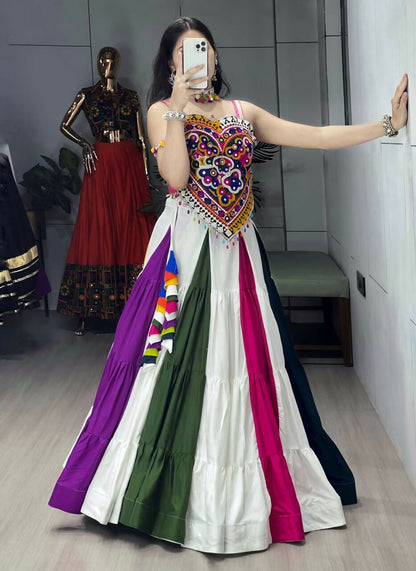 Yash Enterprise Multi Color Rayon Embroidery Semi Stitched Navratri Chaniya Choli