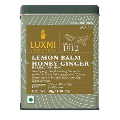 Luxmi Estates Lemon Balm Honey Ginger Herbal Infusion