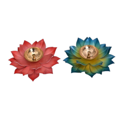 CraftVatika Kamal Diya Deepak Lotus Brass Diyas Oil Lamp Pooja