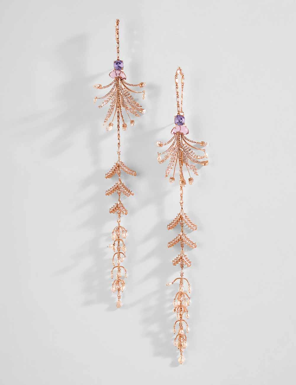 Le Sunset Palm Shoulder Grazers Earrings