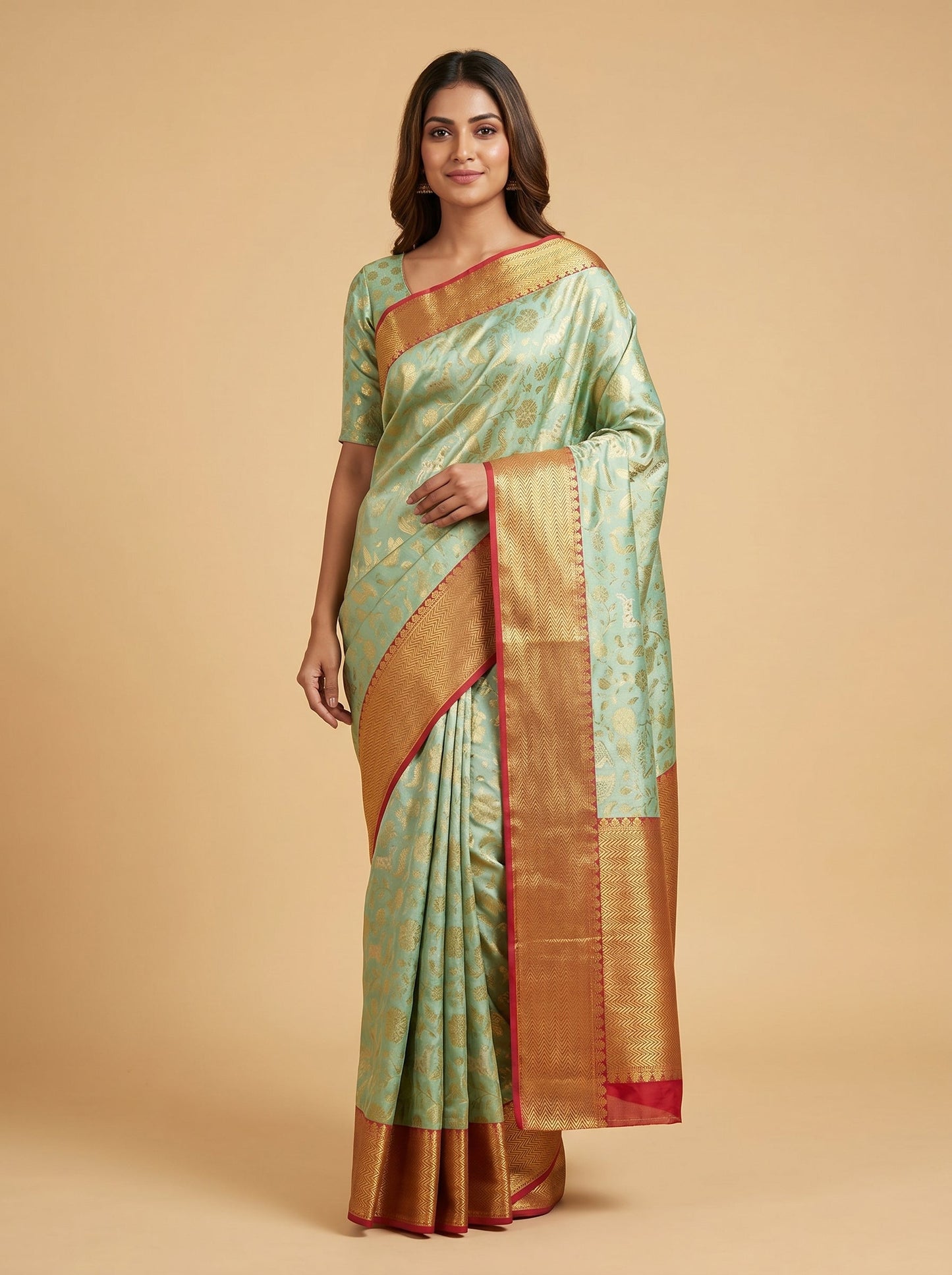 Pastel Green Soft Flow Handloom Saree