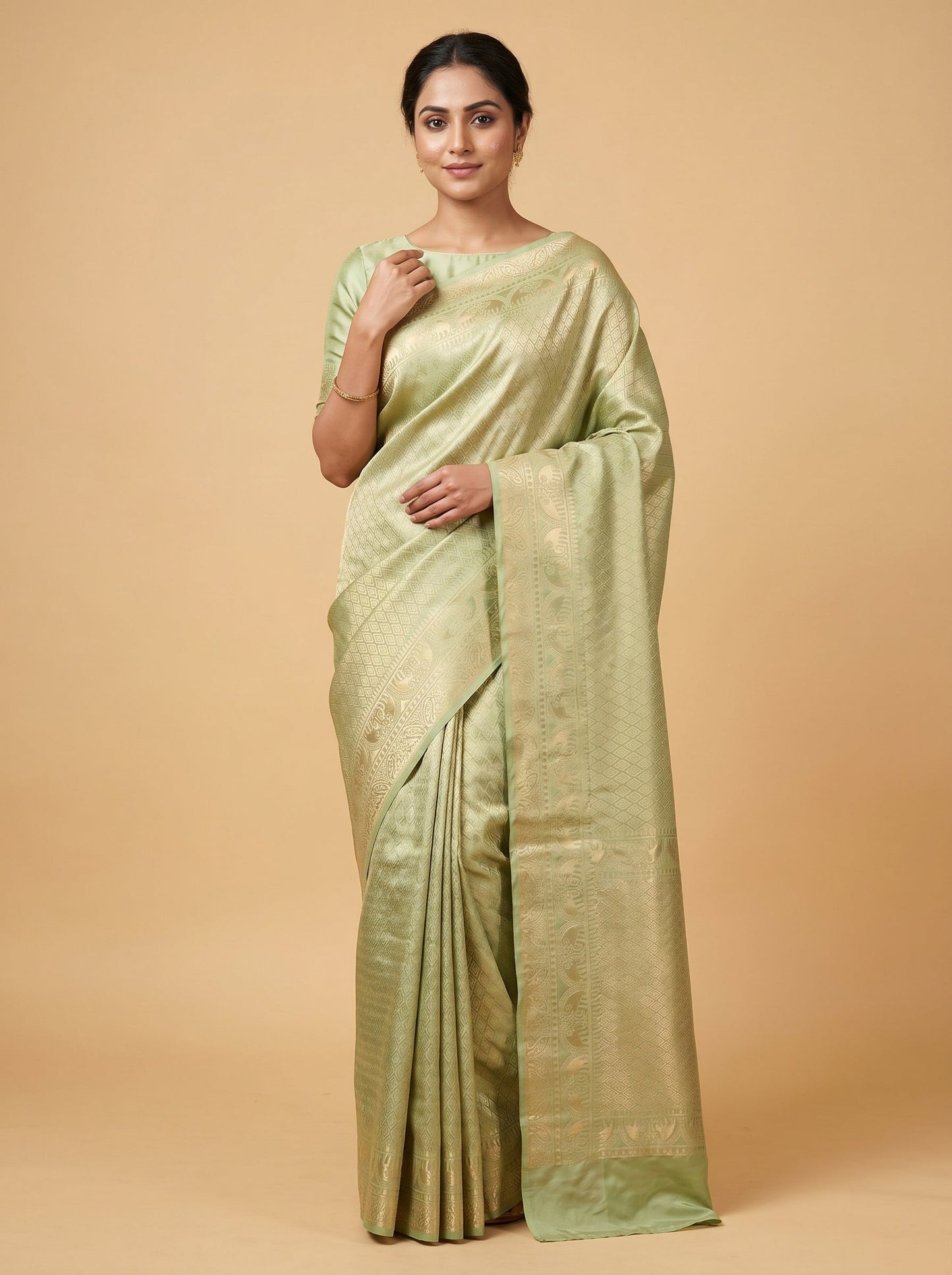 Pastel Green Soft Loom Handloom Saree