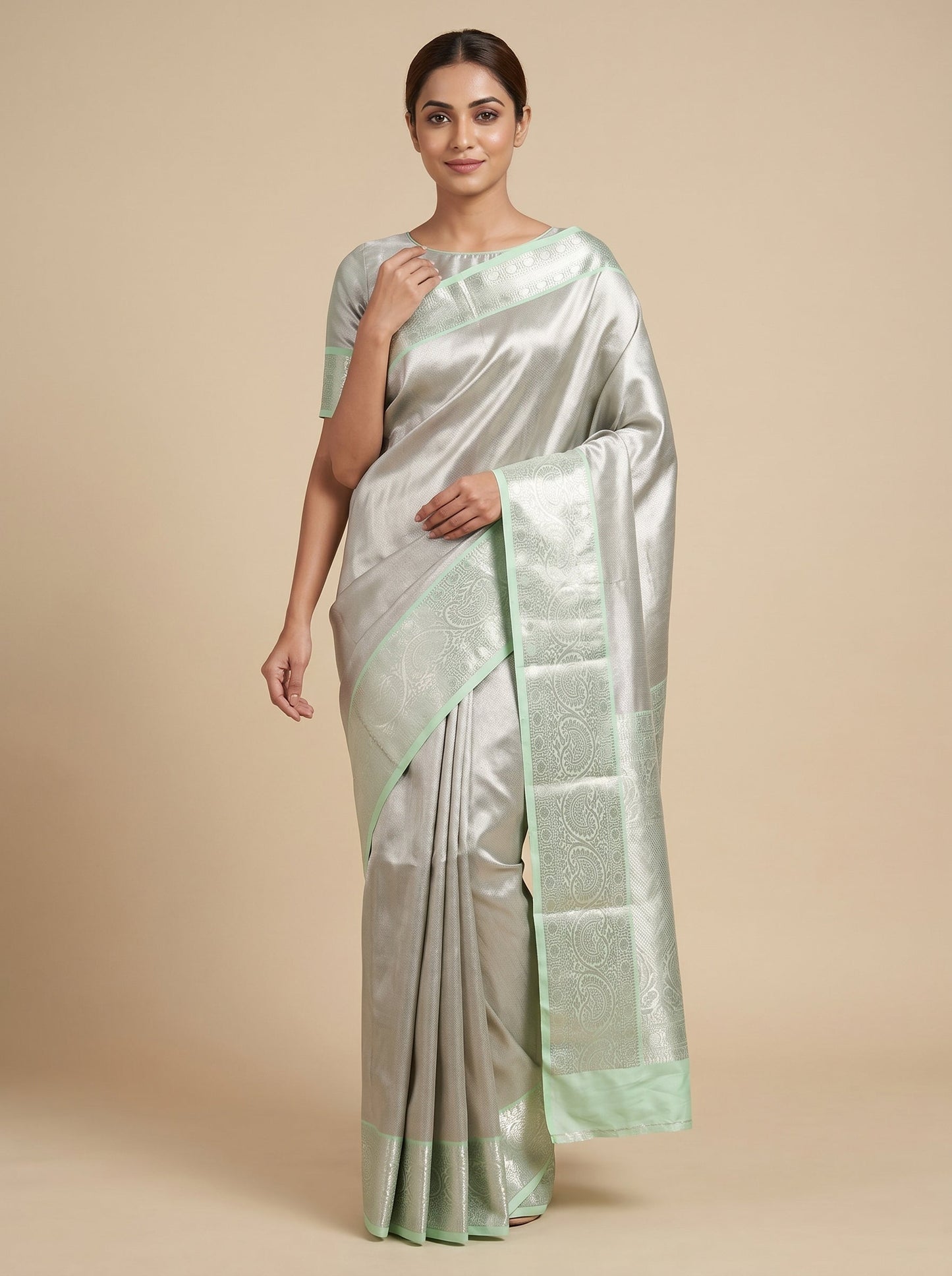 Pastel Green Soft Meadow Handloom Saree