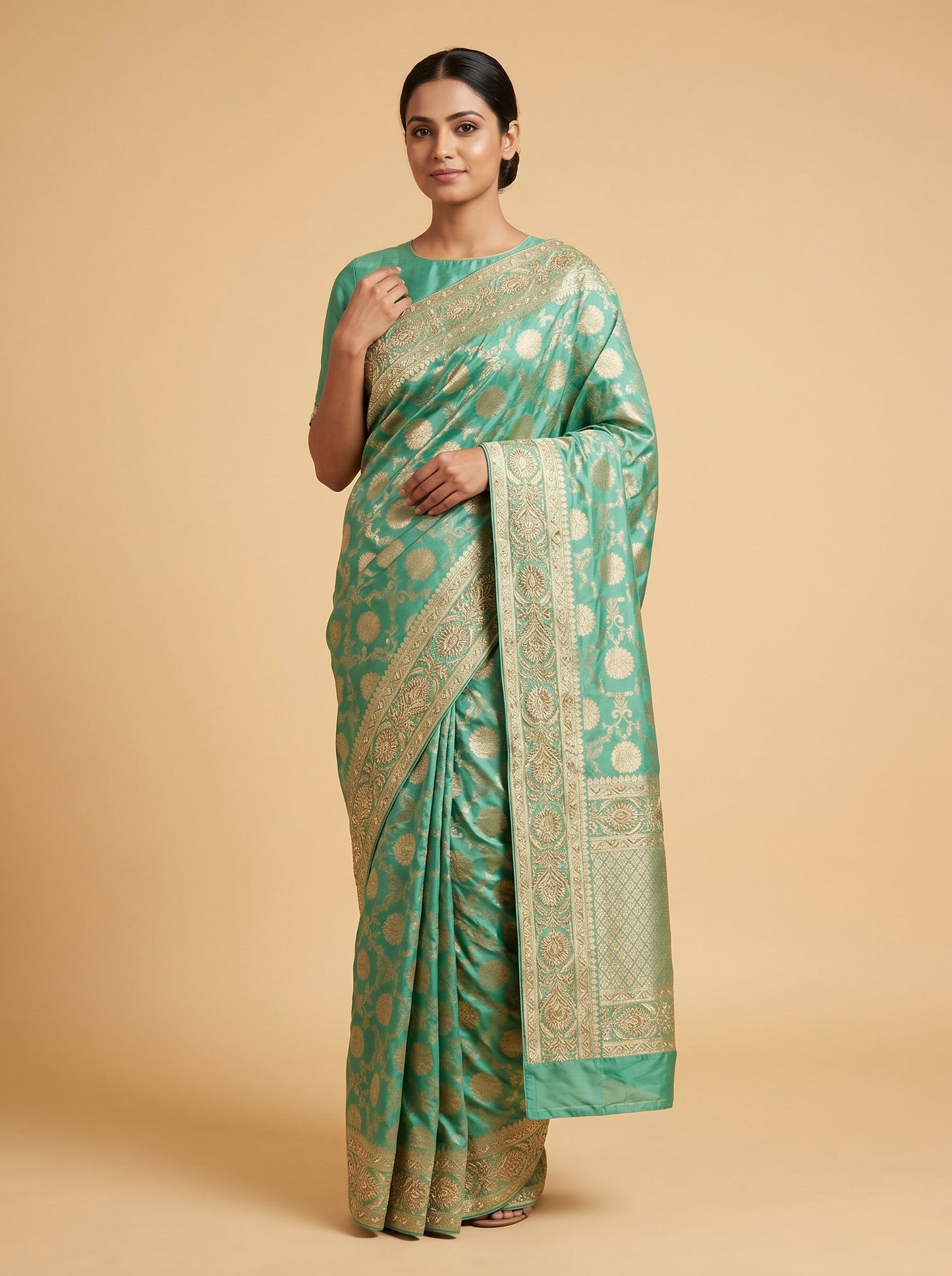 Pastel Green Soft Touch Embroidered Saree