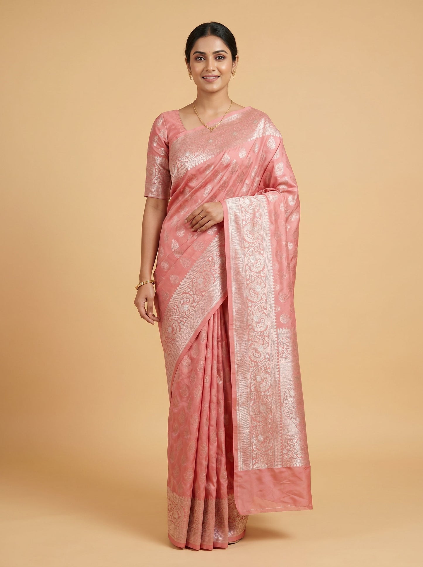 Peach Blossom Handloom Saree