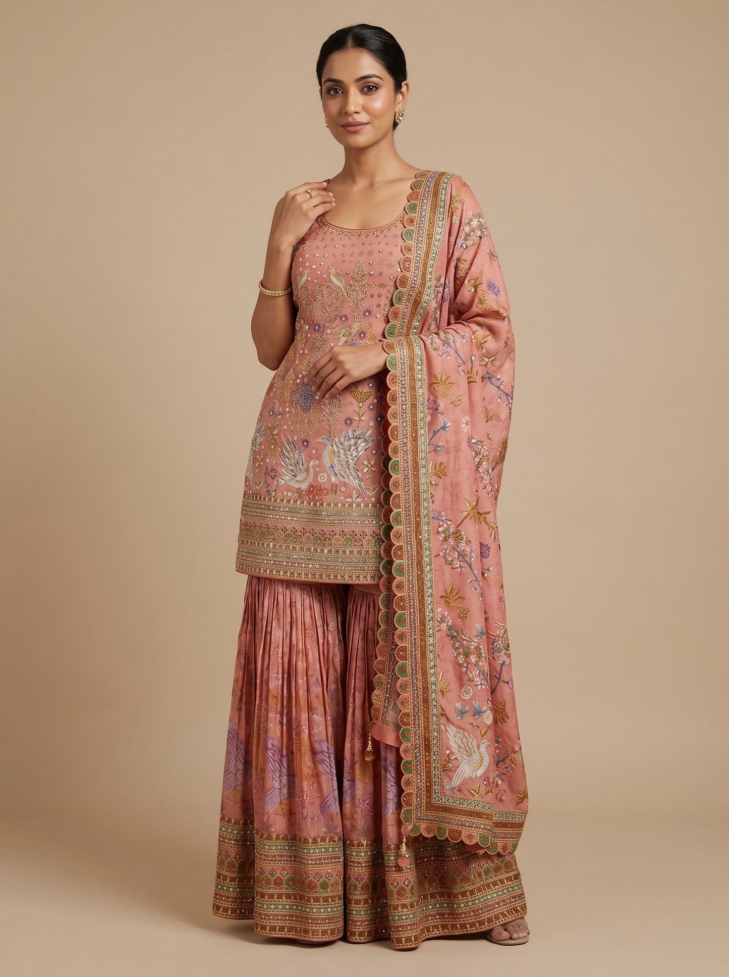 Peach Coral Palazzo Set