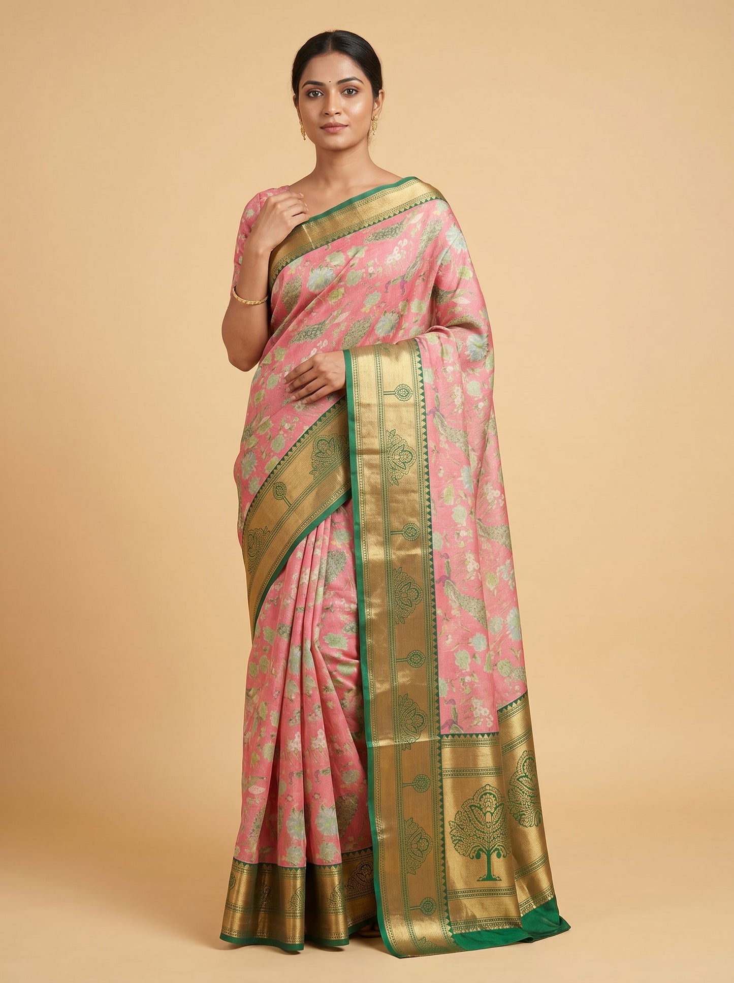 Peach Nectar Weave Handloom Saree