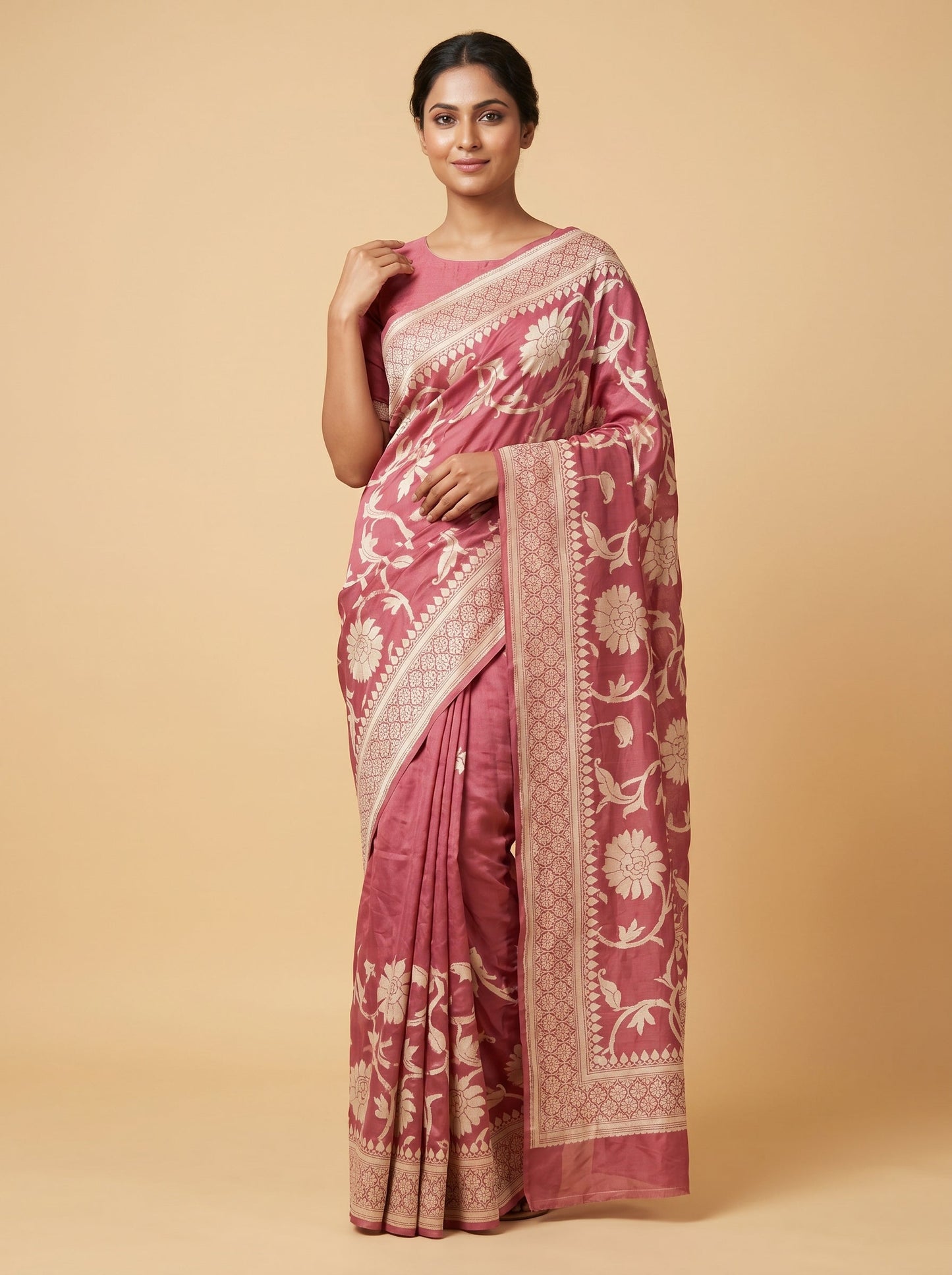 Peach Subtle Glow Handloom Saree