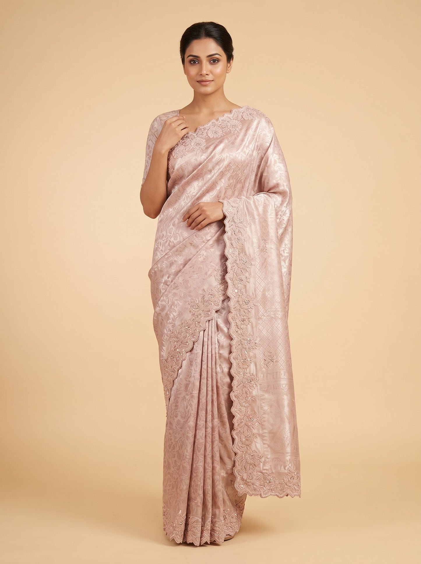 Pearl Subtle Embroidered Saree