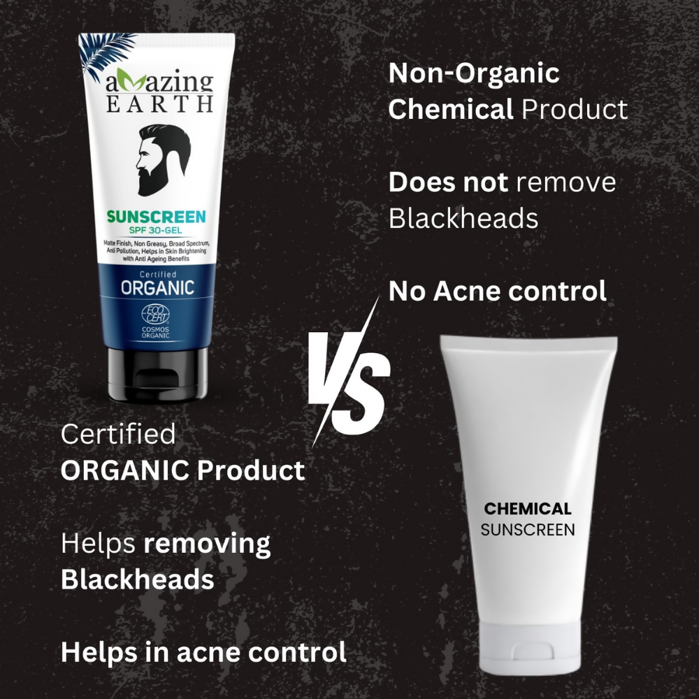 Amazing Earth Sunscreen for Men - SPF 30 Gel Cream