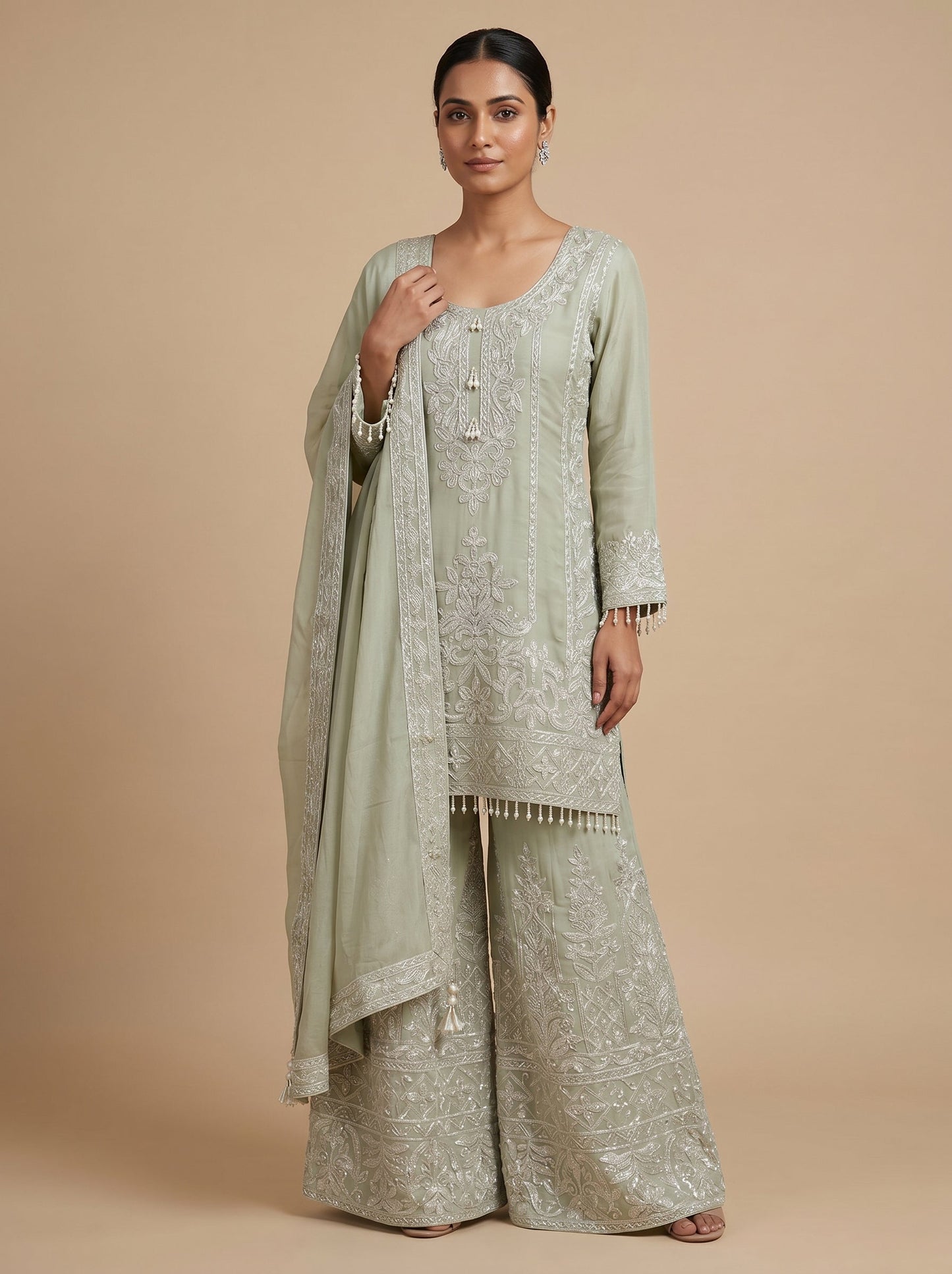 Jade Green Sharara Set