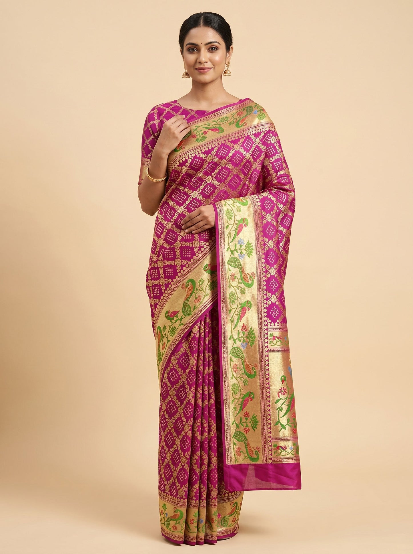 Pink Bandhani Saree with Fresh Appeal