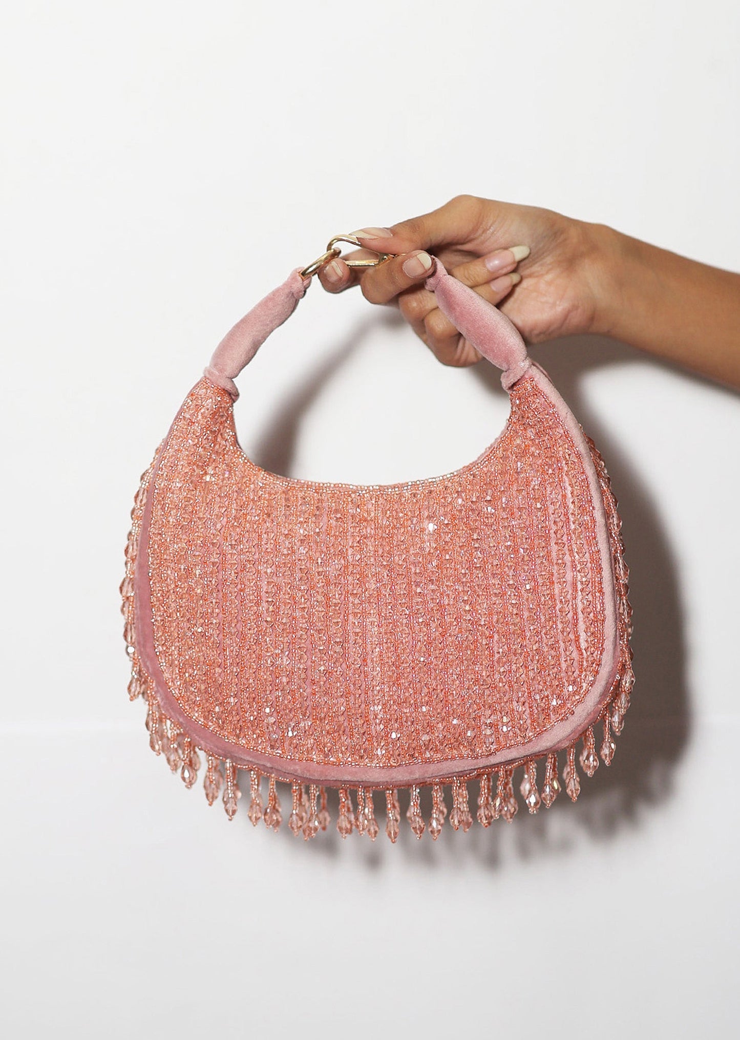 Pink Beaded Clutch
