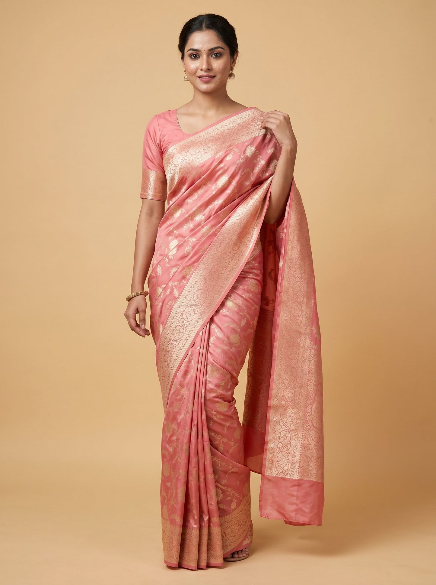 Pink Blossom Glow Handloom Saree