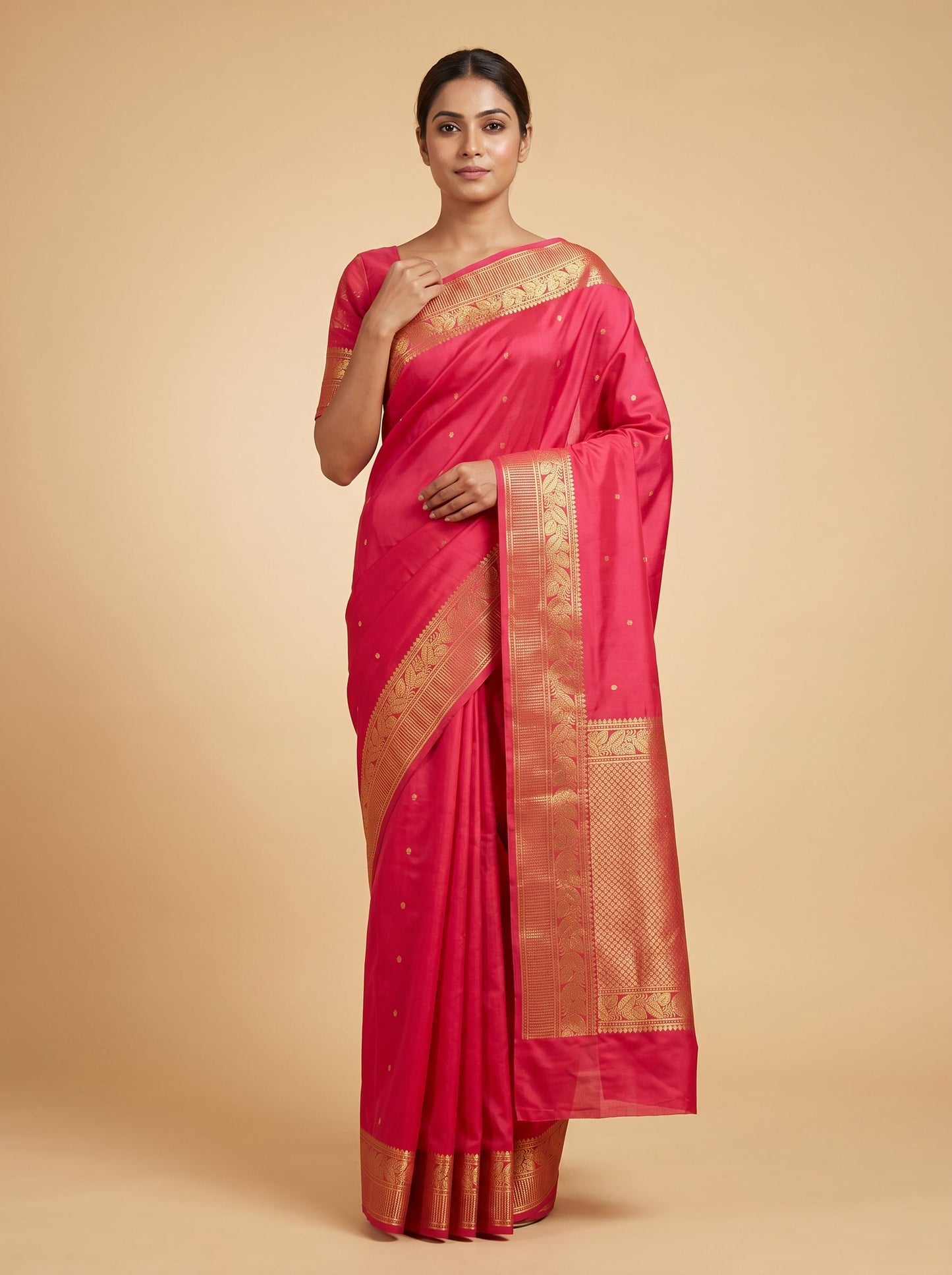 Pink Border Handloom Saree