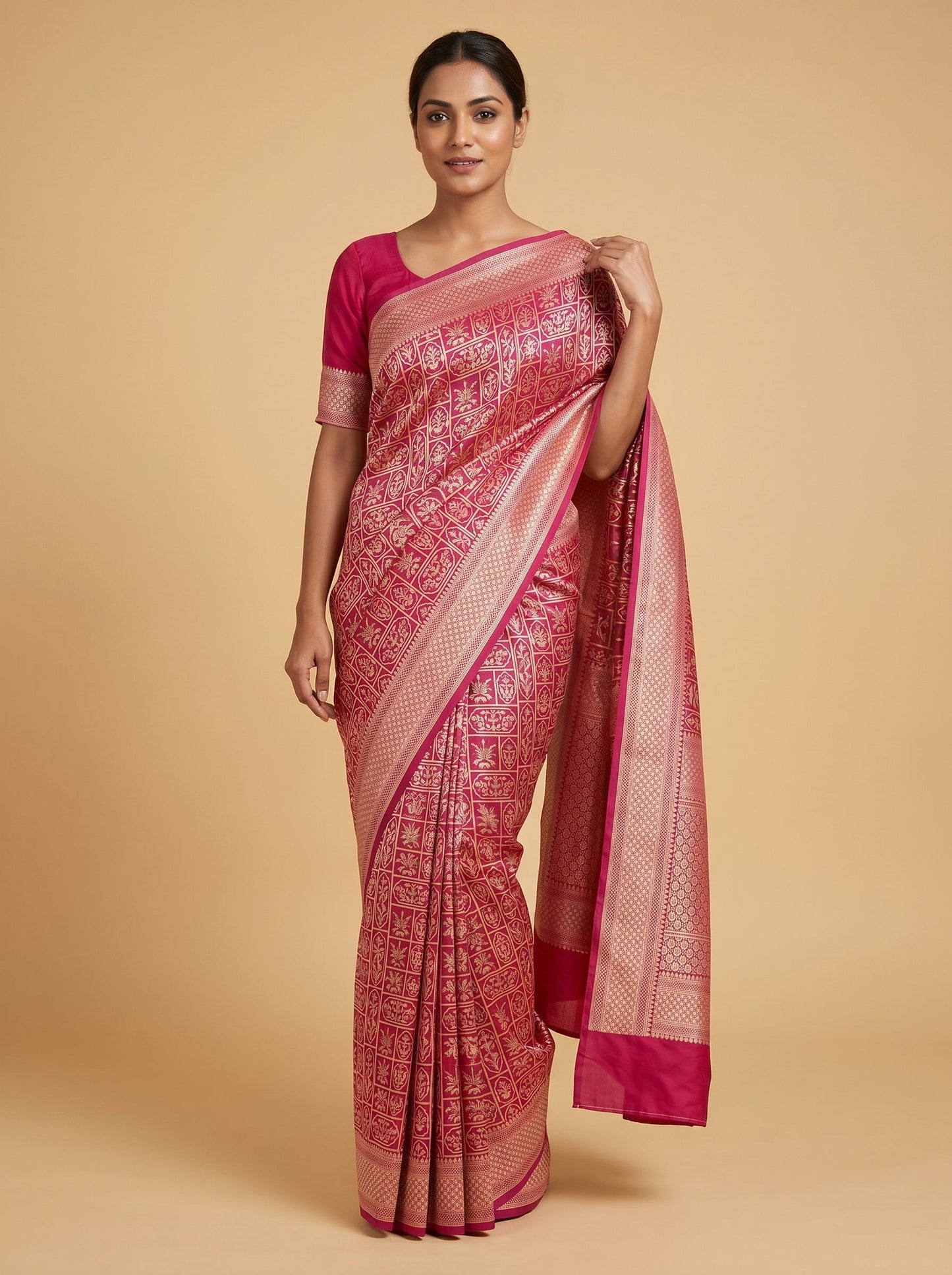 Pink Vogue Handloom Saree