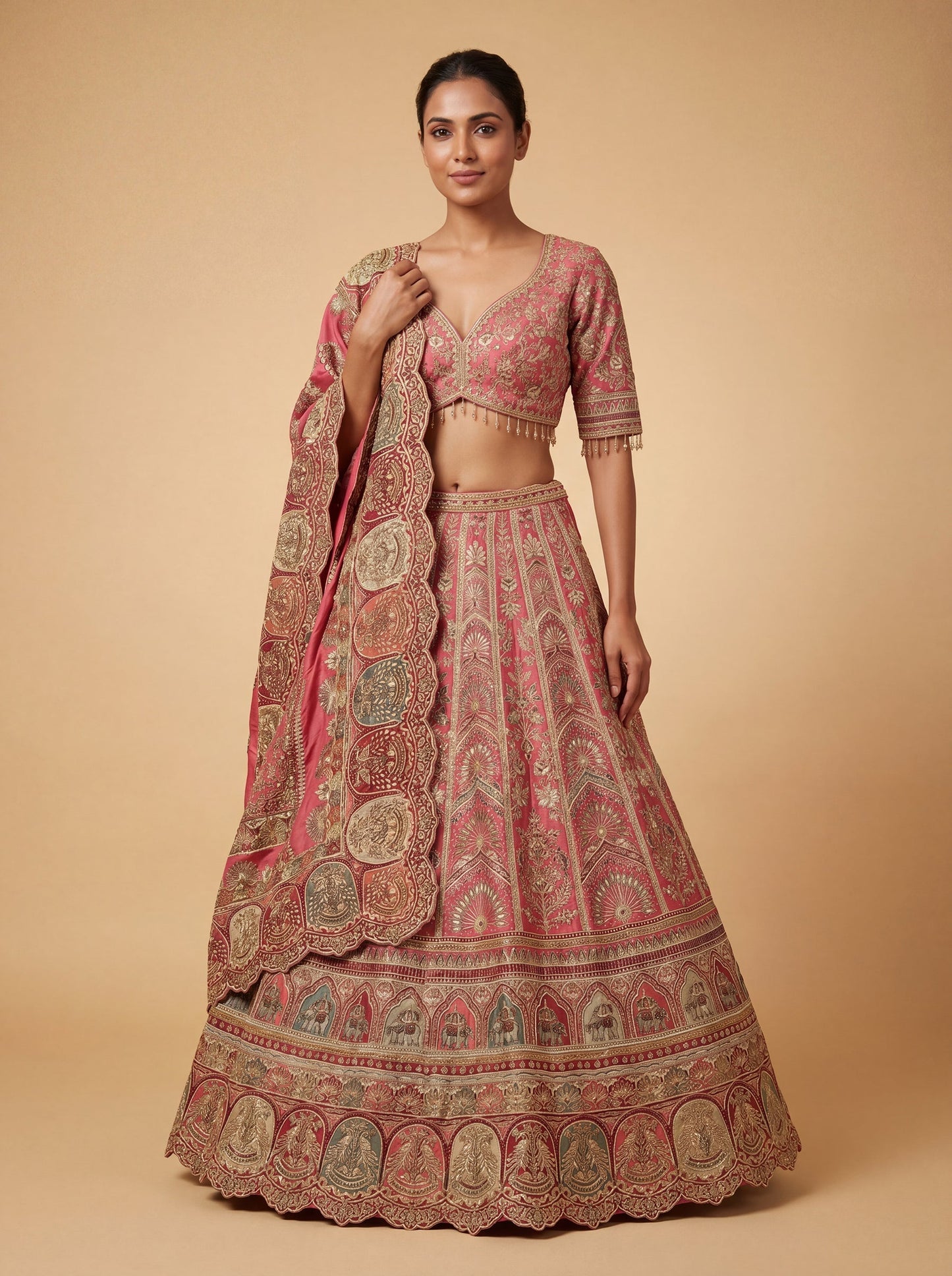 Pink Classic Heritage Lehenga