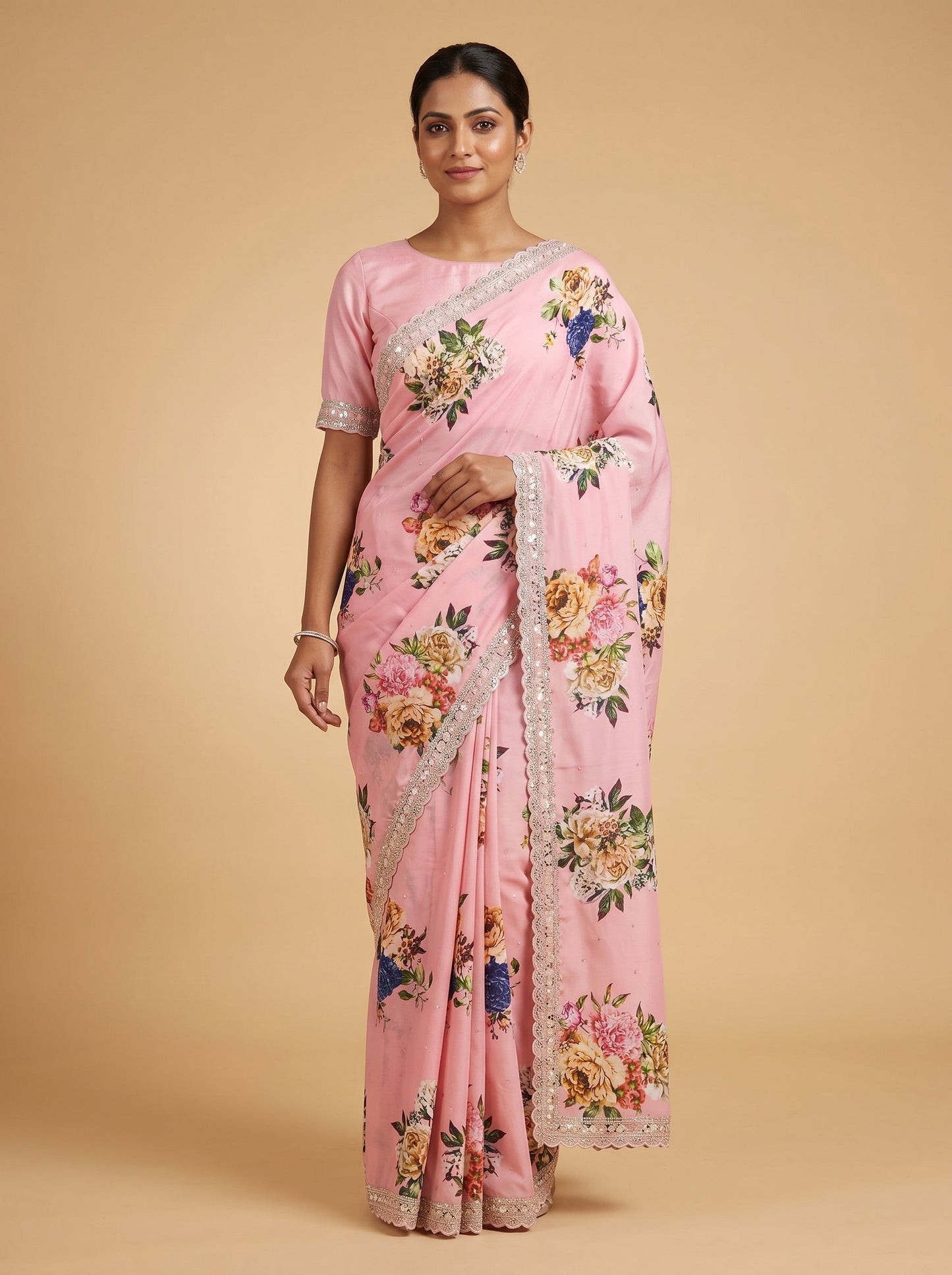 Pink Delicate Embroidered Saree