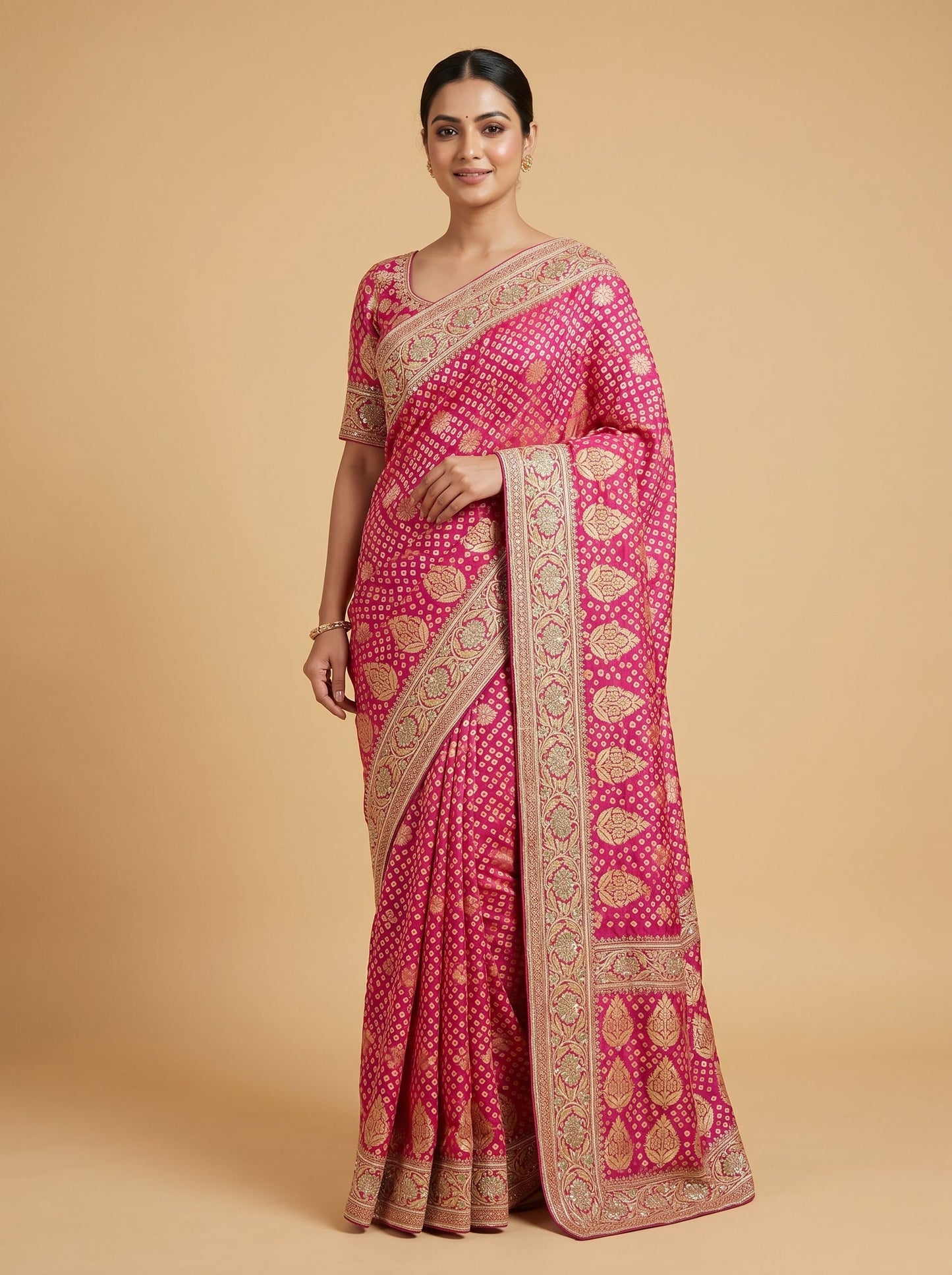 Pink Delicate Embroidery Saree
