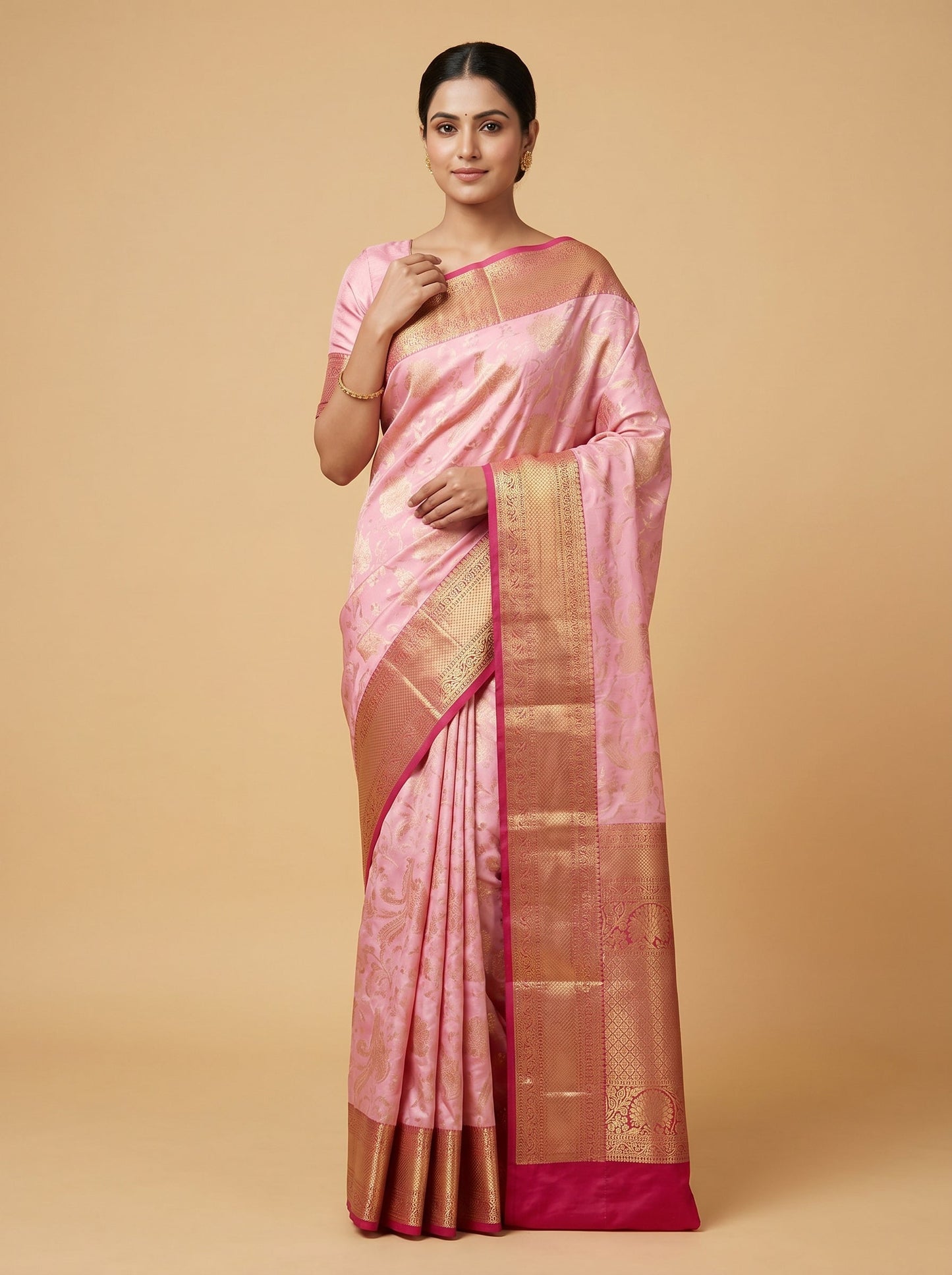 Pink Light Touch Handloom Saree