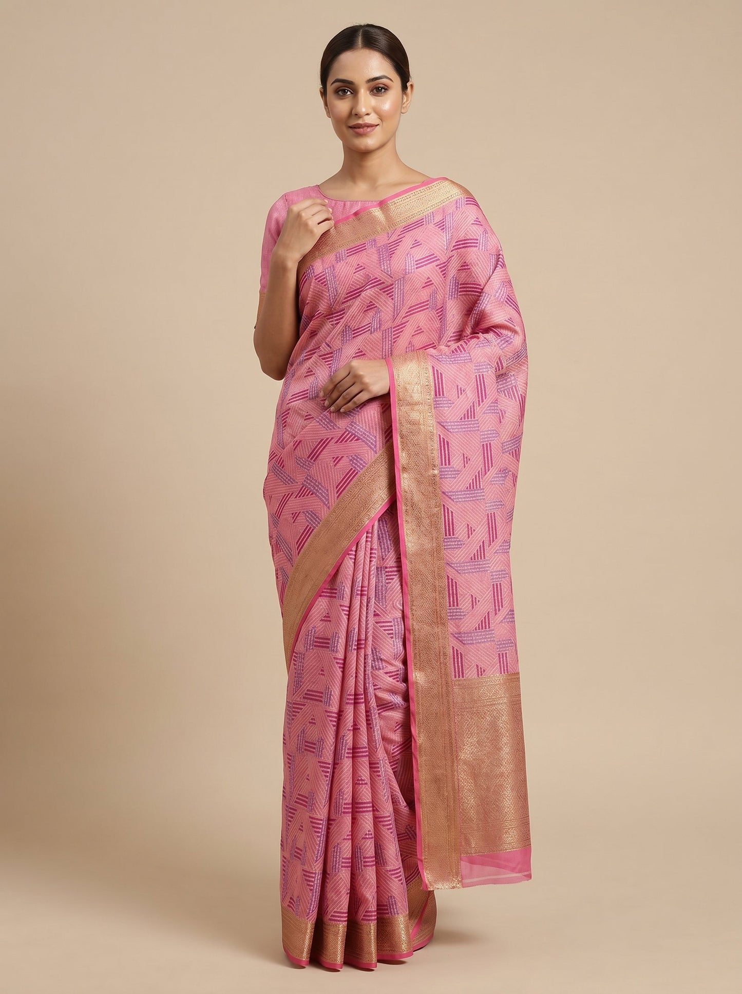 Pink Mellow Sheen Handloom Saree