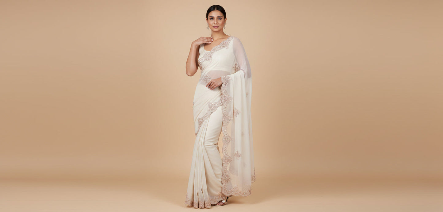 Pink Charming Embroidered Saree