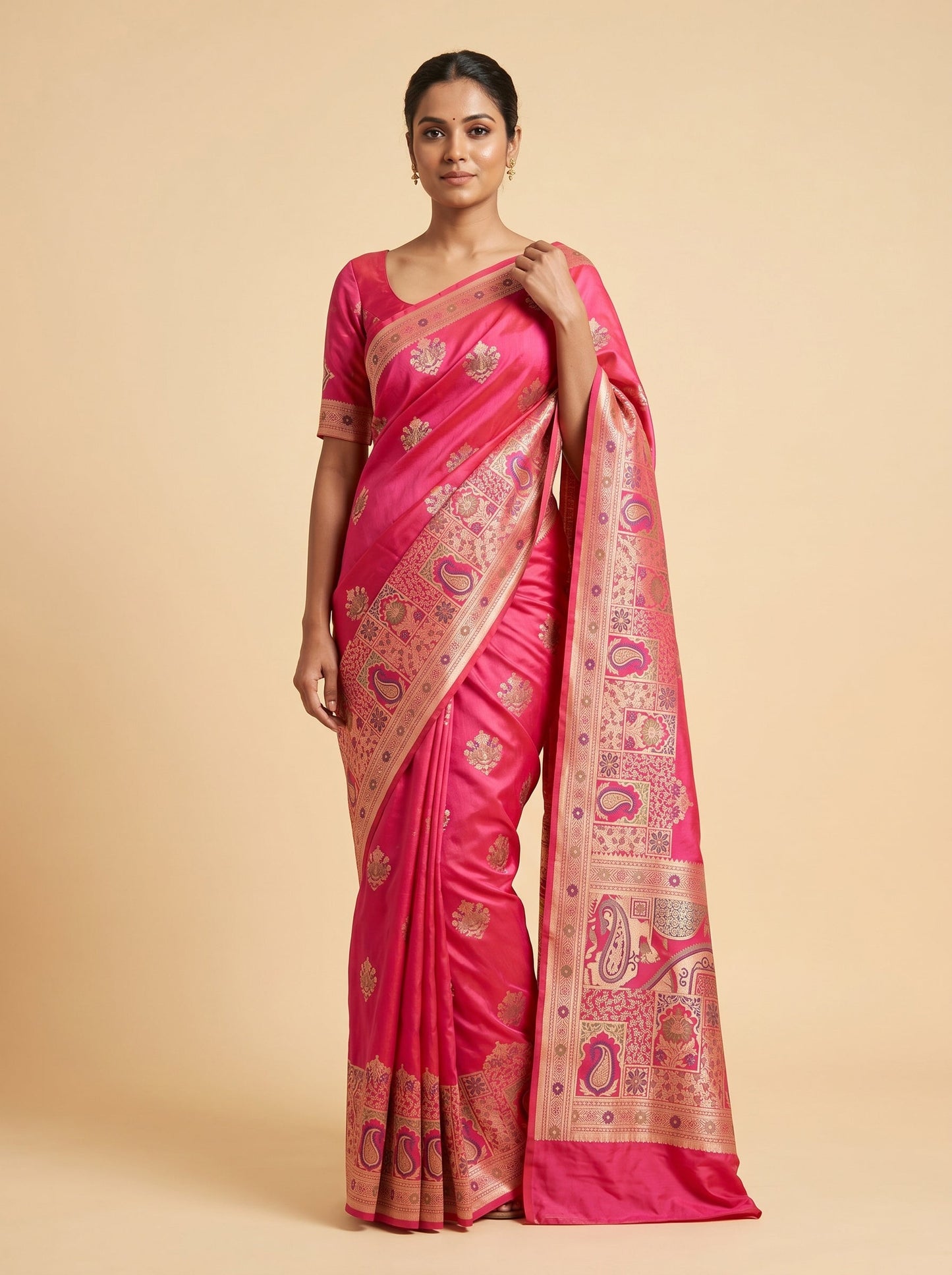 Pink Glowrise Handloom Saree