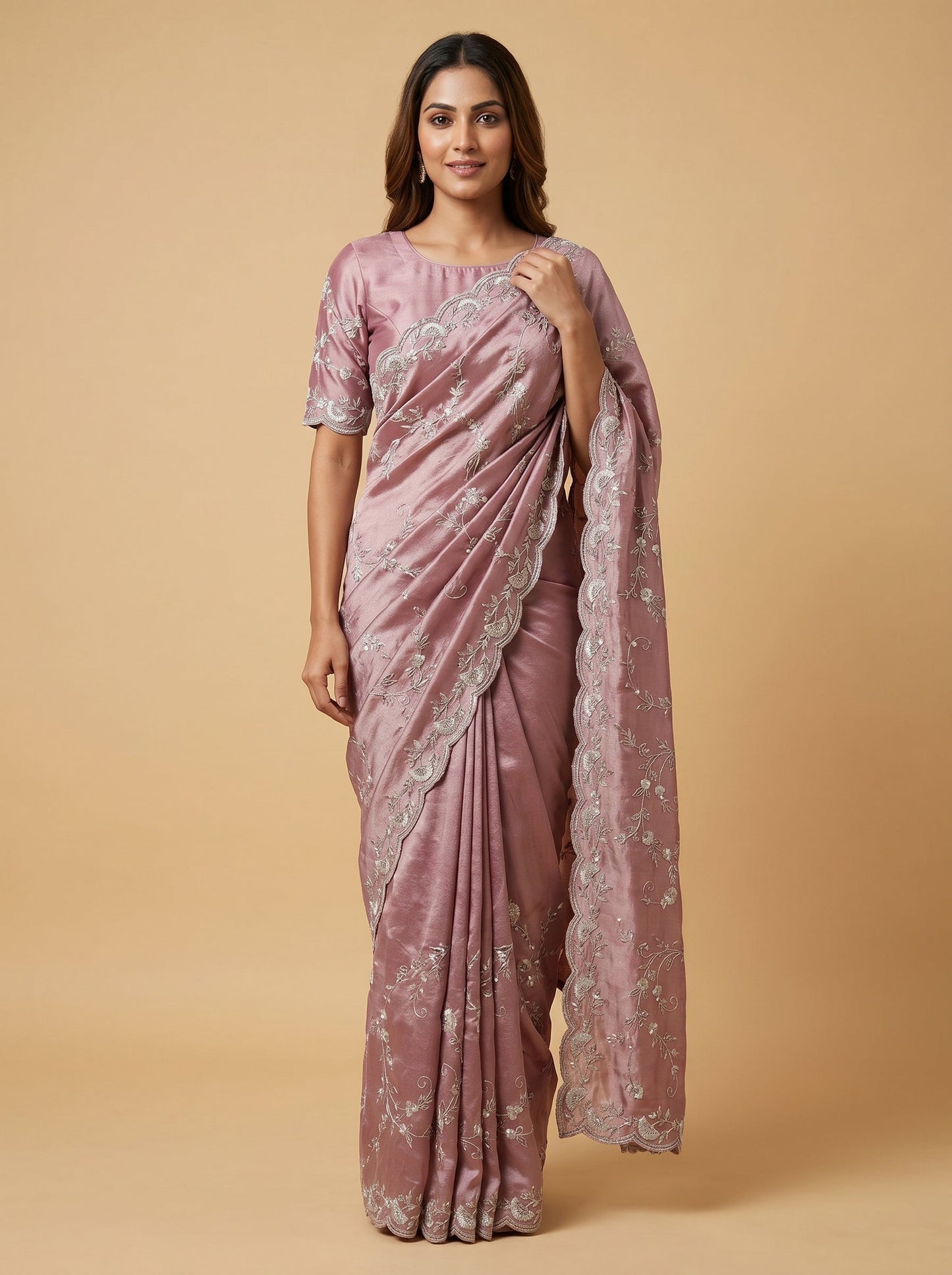 Pink Rosé Charm Embroidered Saree