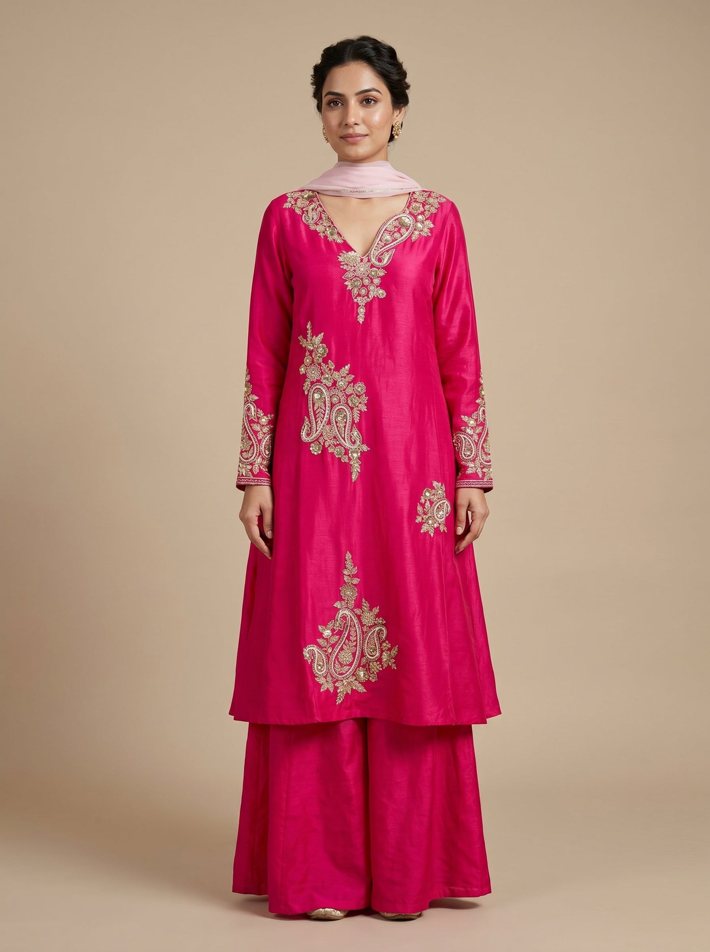 Pink Soft Palazzo Set