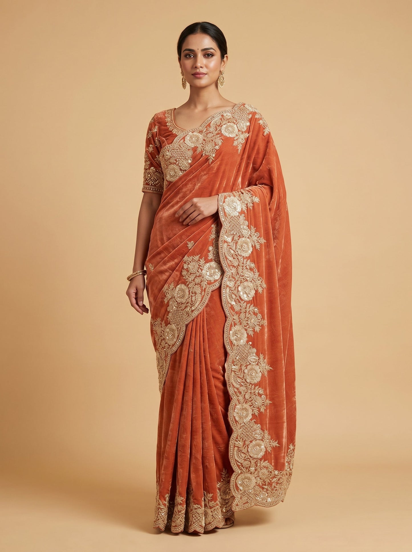 Pink Soft Tone Embroidered Saree