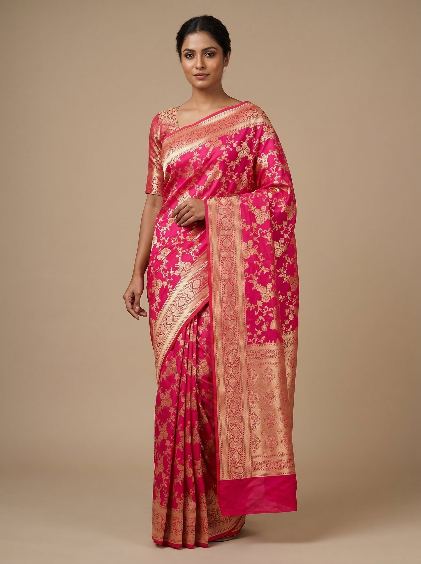 Pink Soft Whisper Handloom Saree
