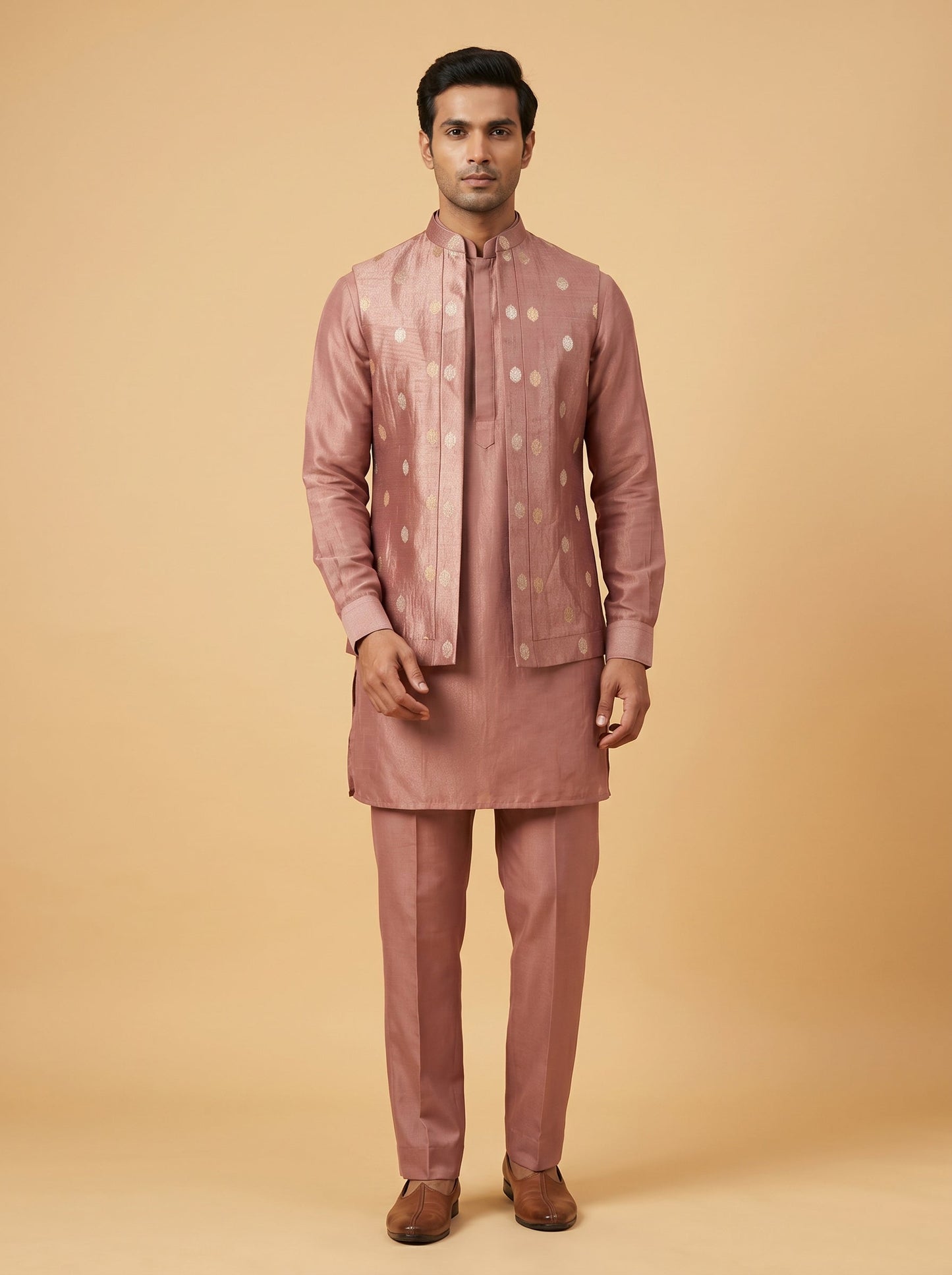 Pink Statement Jacket Kurta Set