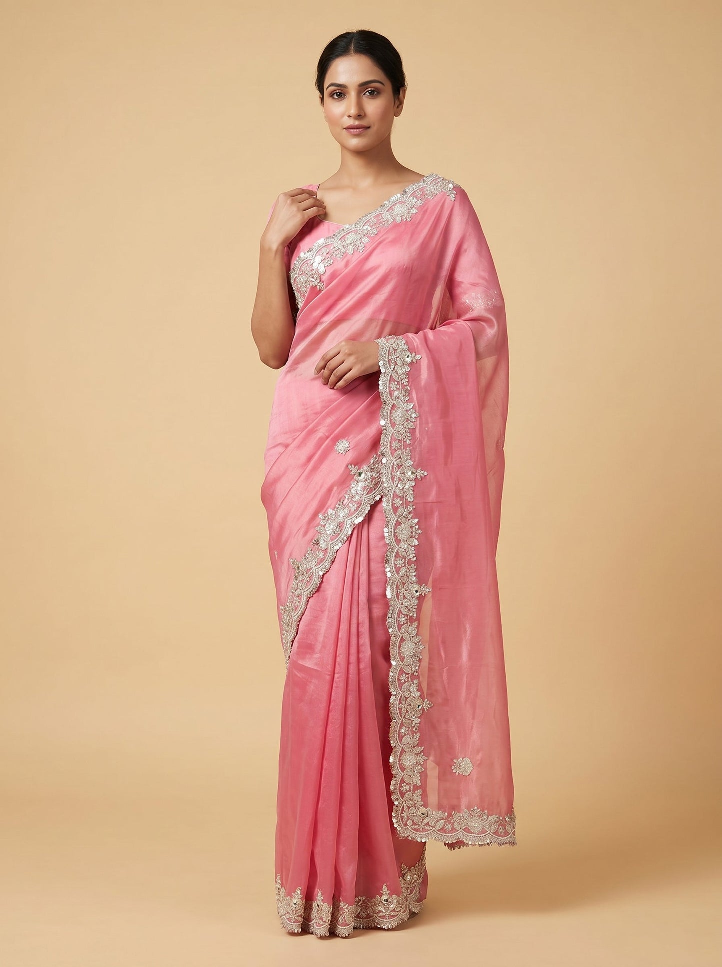 Pink Styled Handloom Saree