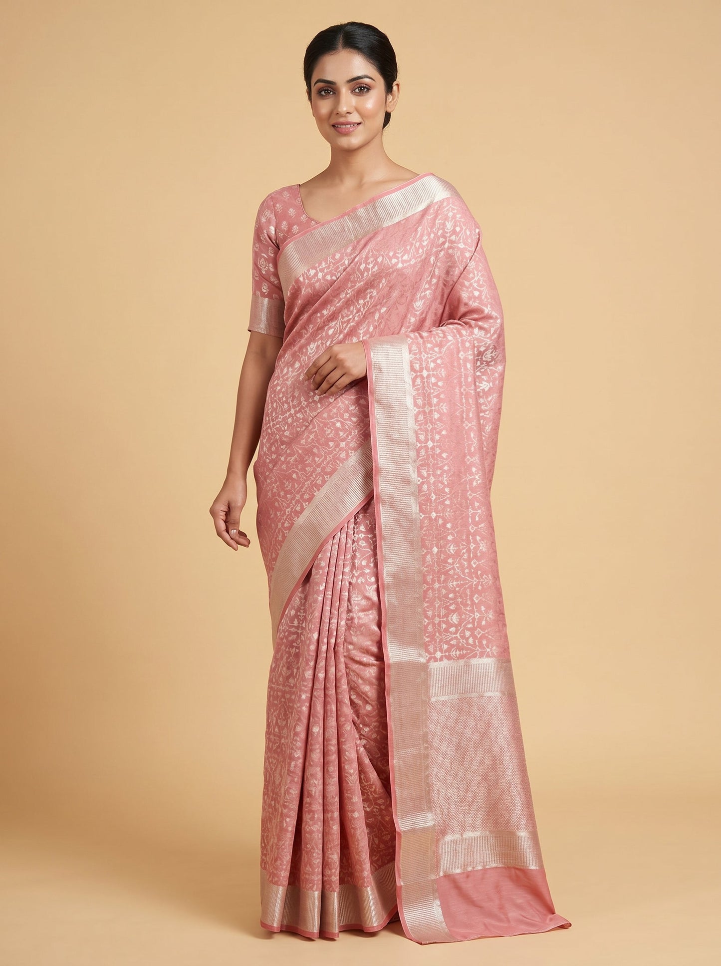 Pink Subtle Flow Handloom Saree
