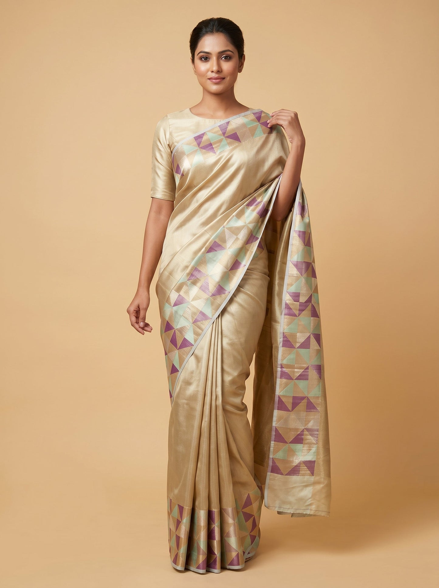Pista Dewy Handloom Saree
