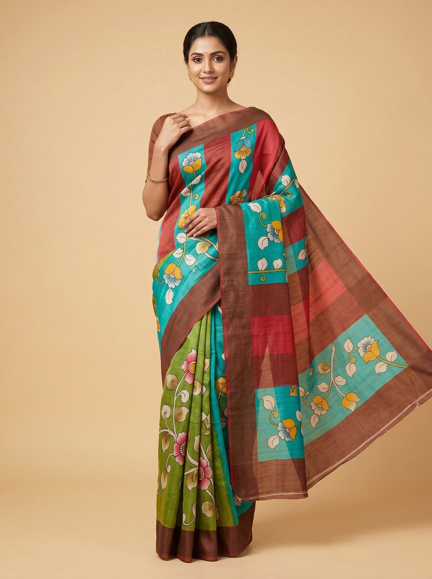 Pista Green Fresh Printed Saree