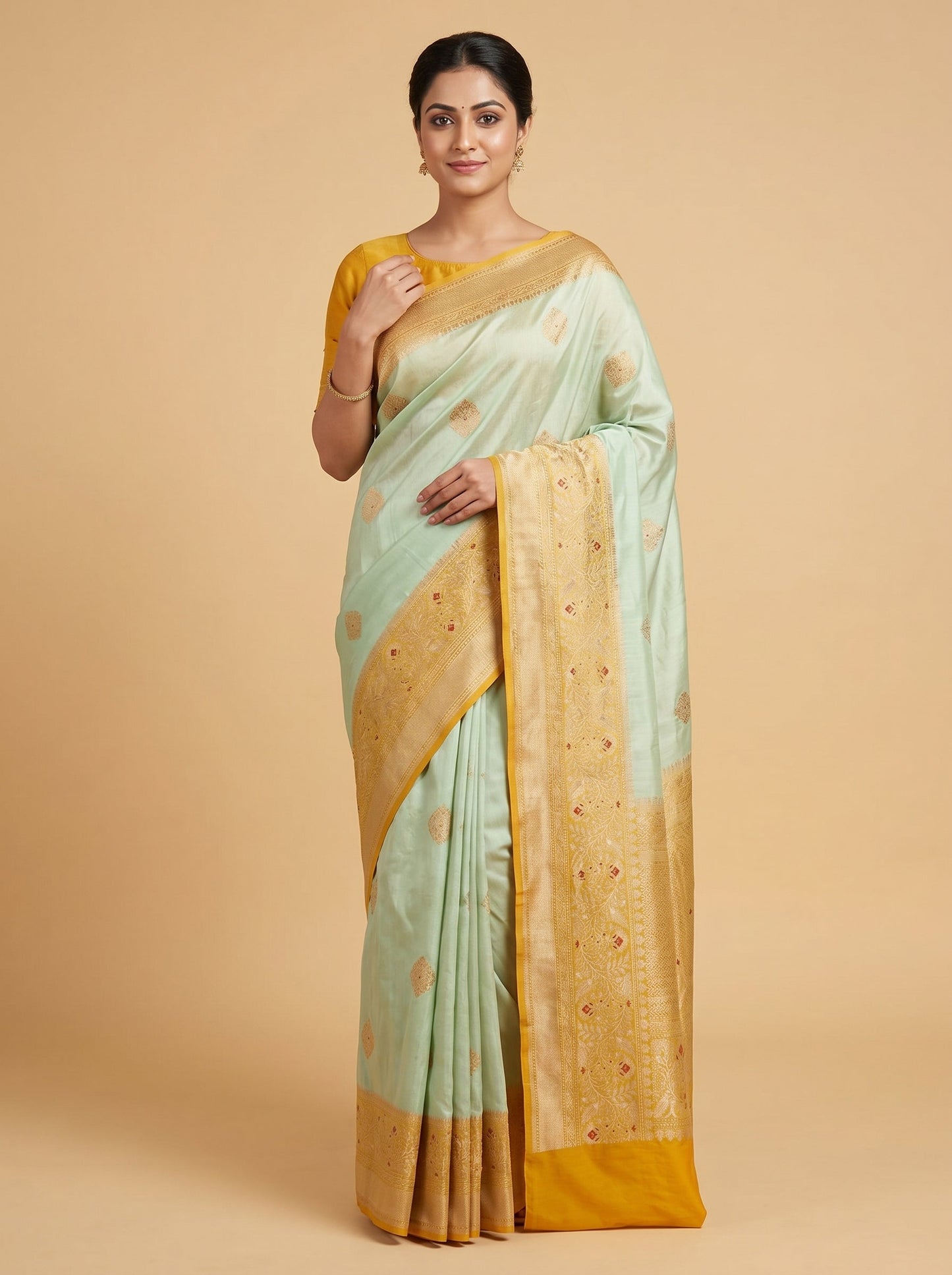 Pista Green Serene Weave Handloom Saree