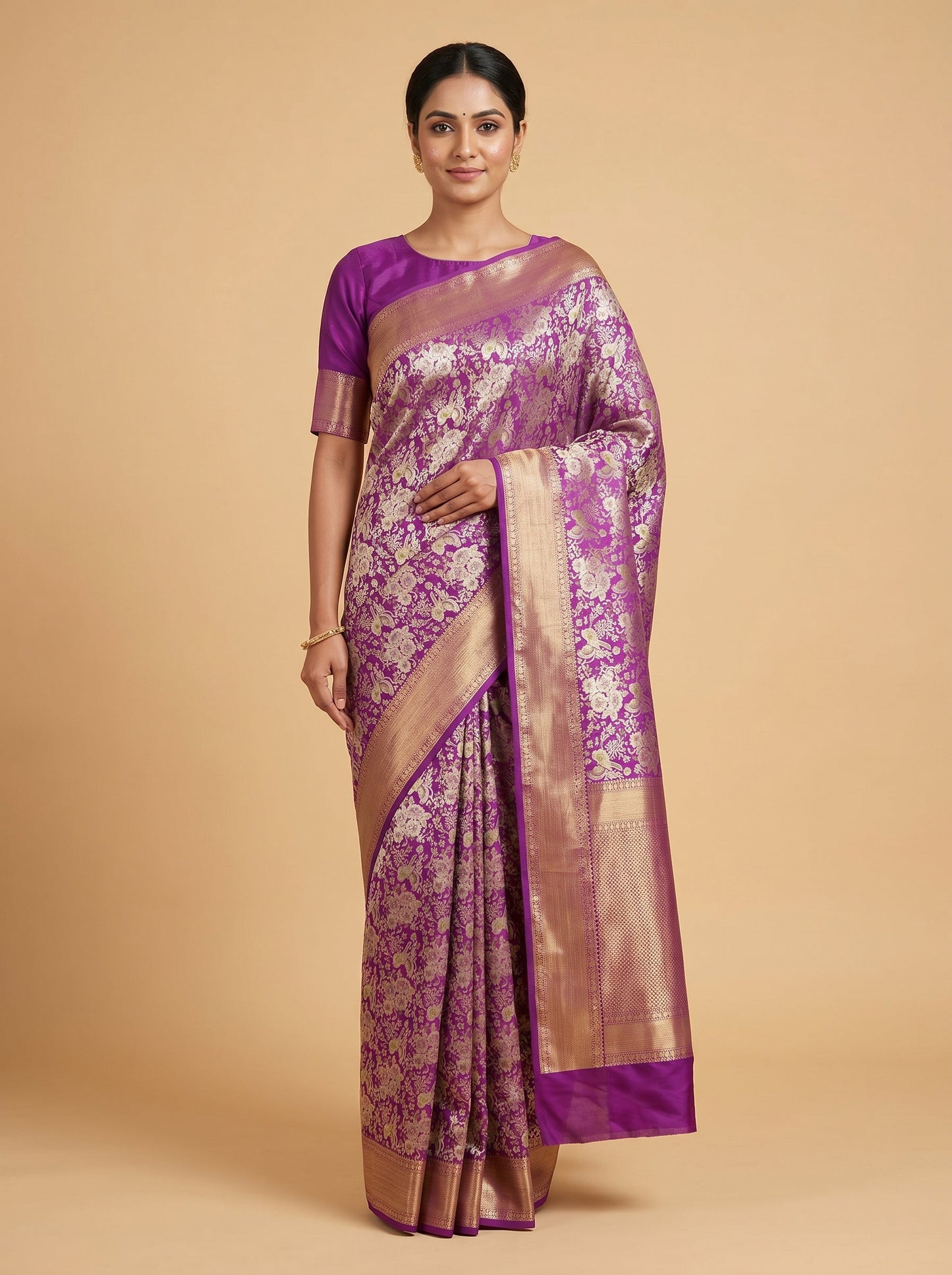 Plum Purple Handloom Saree