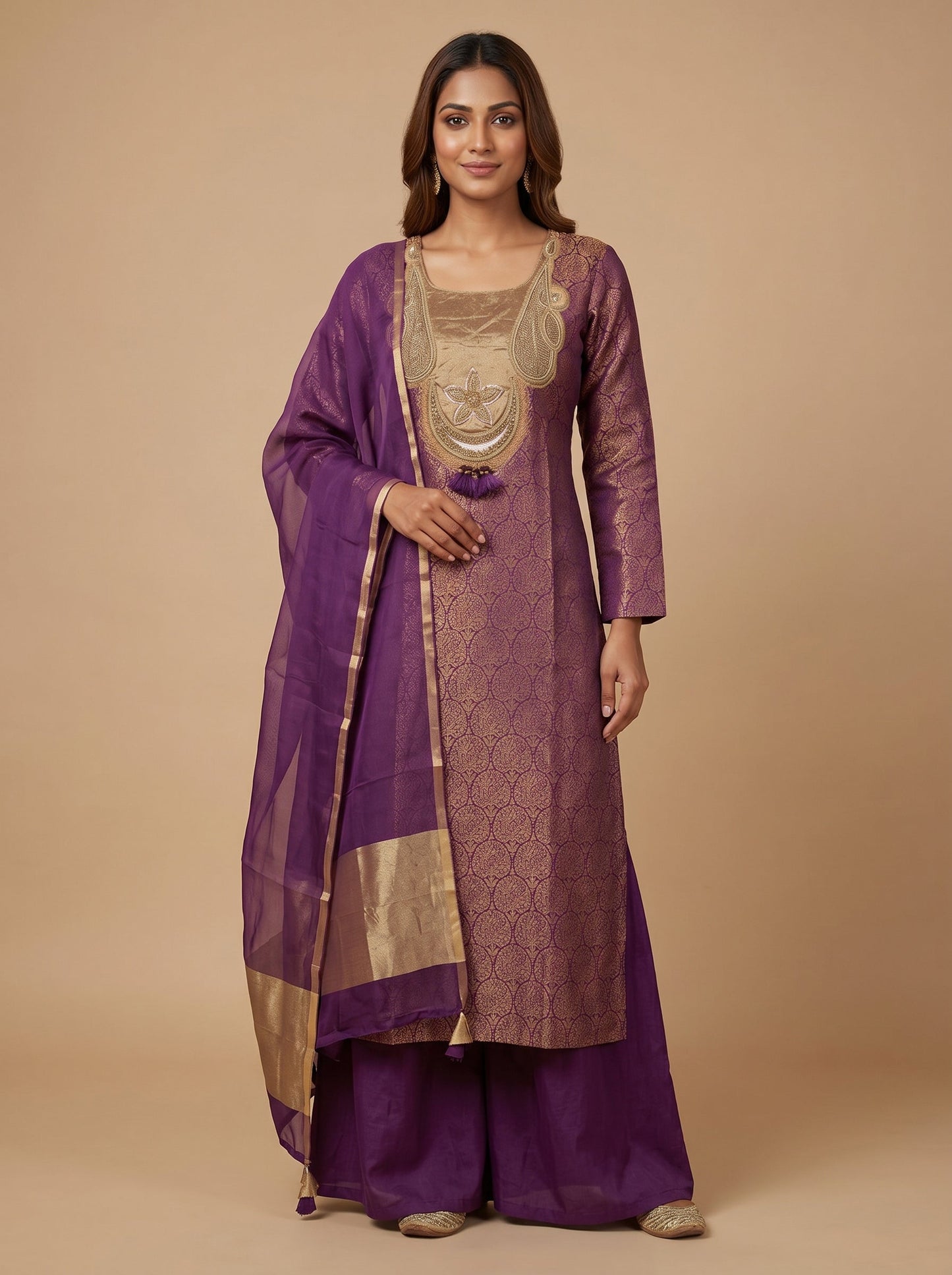 Plum Purple Kurti Pant Set