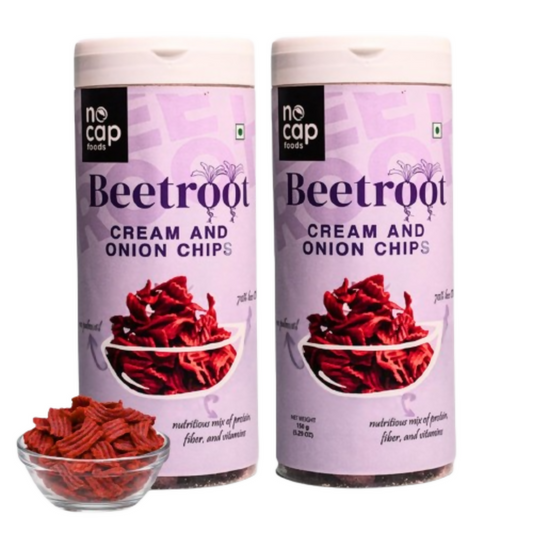 Nocap foods Zero Guilt Healthy Beetroot Chips - Cream&Onion