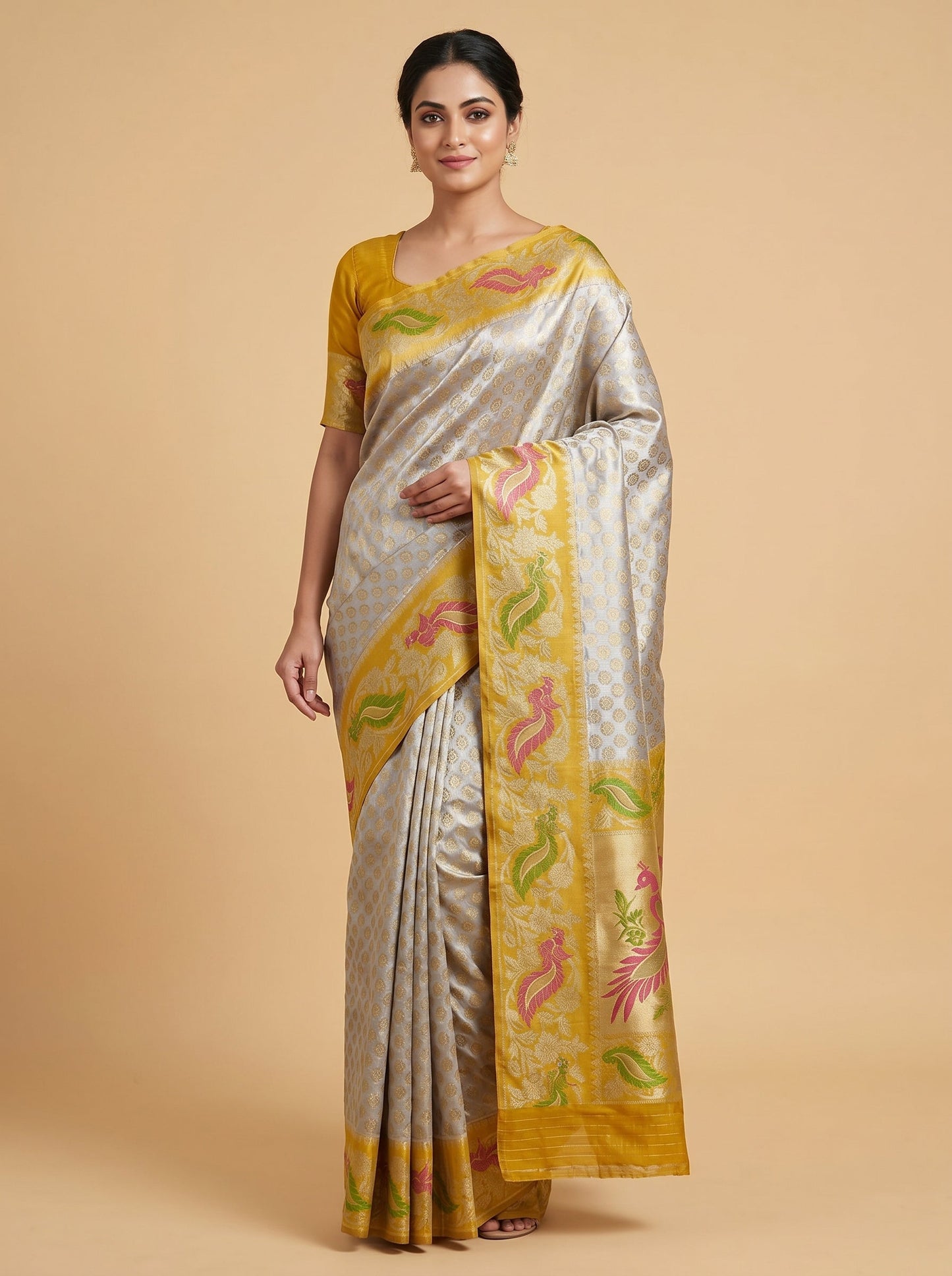 Pure Gold Elegance Handloom Saree
