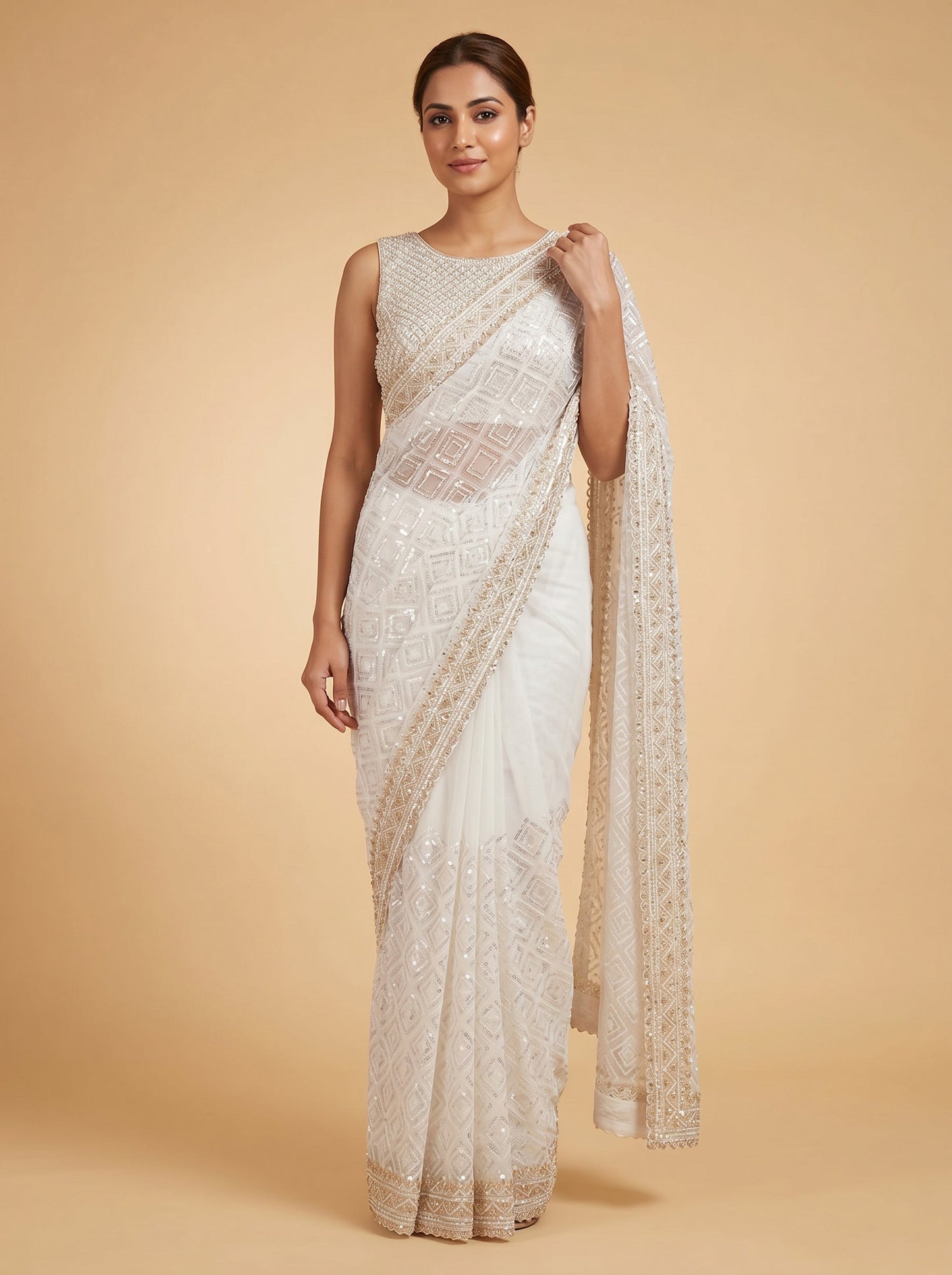 Pure Ivory Glow Saree