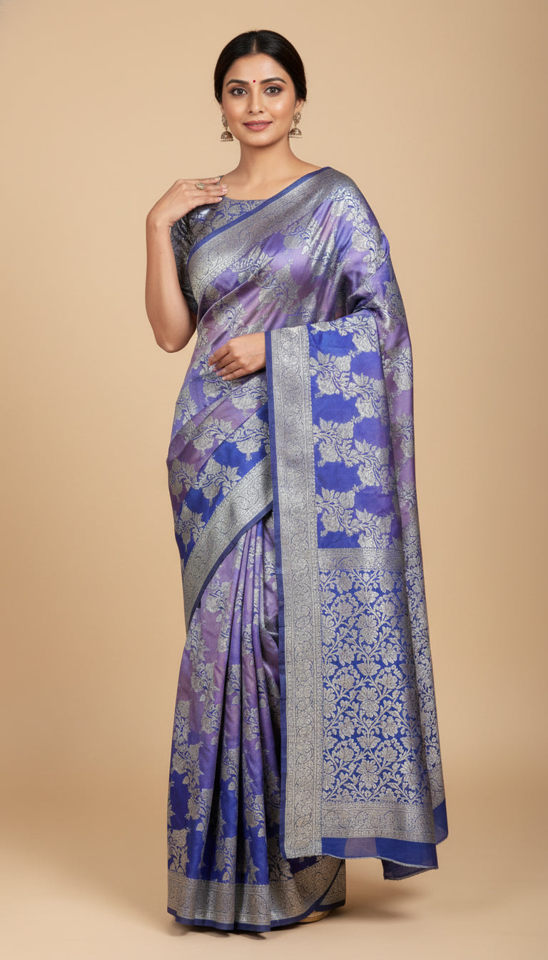 Purple Heritage Handloom Saree